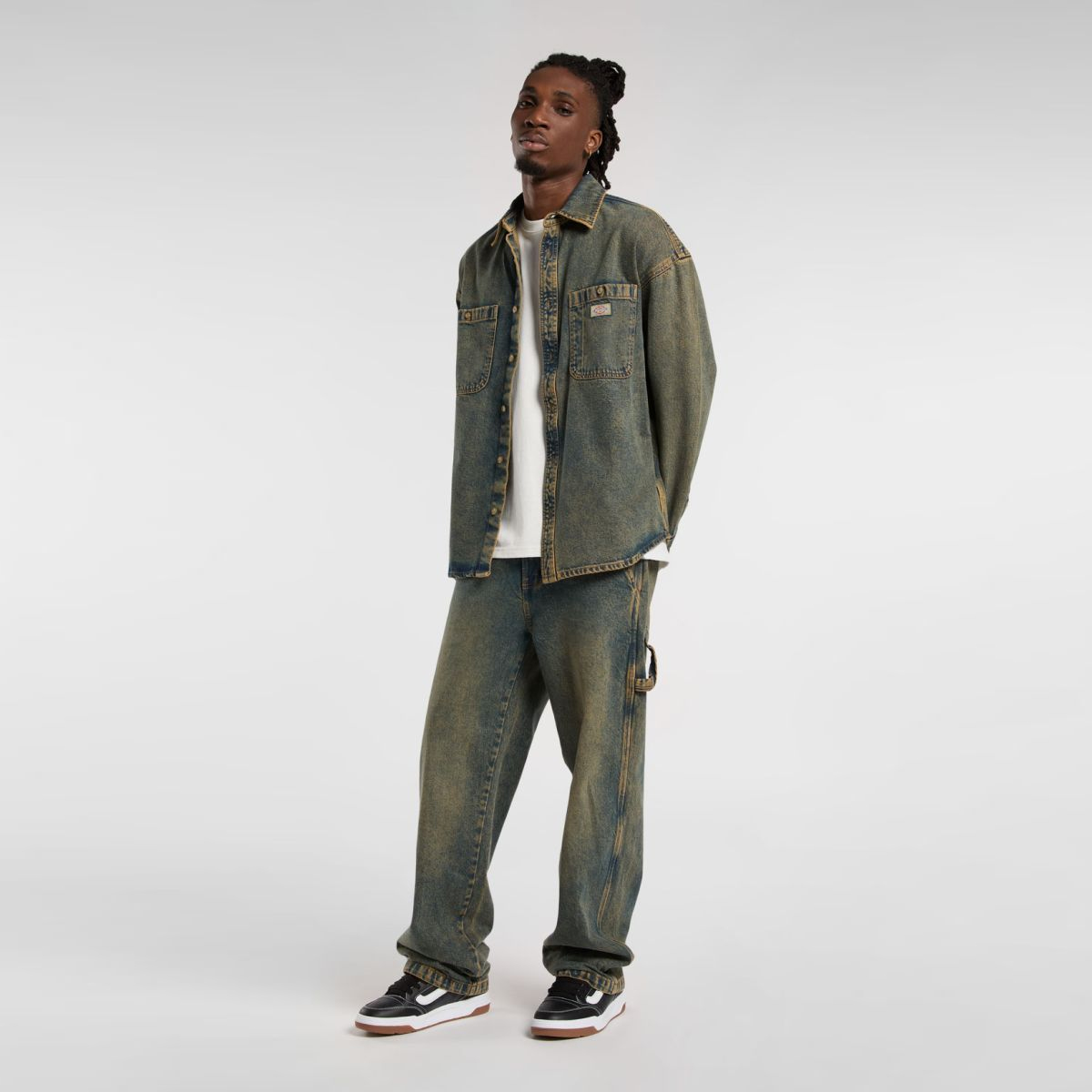Dickies Camicia di Jeans Houston Yellow Fade Ind - 4 Dickies Camicia di Jeans Houston Yellow Fade Ind - 4