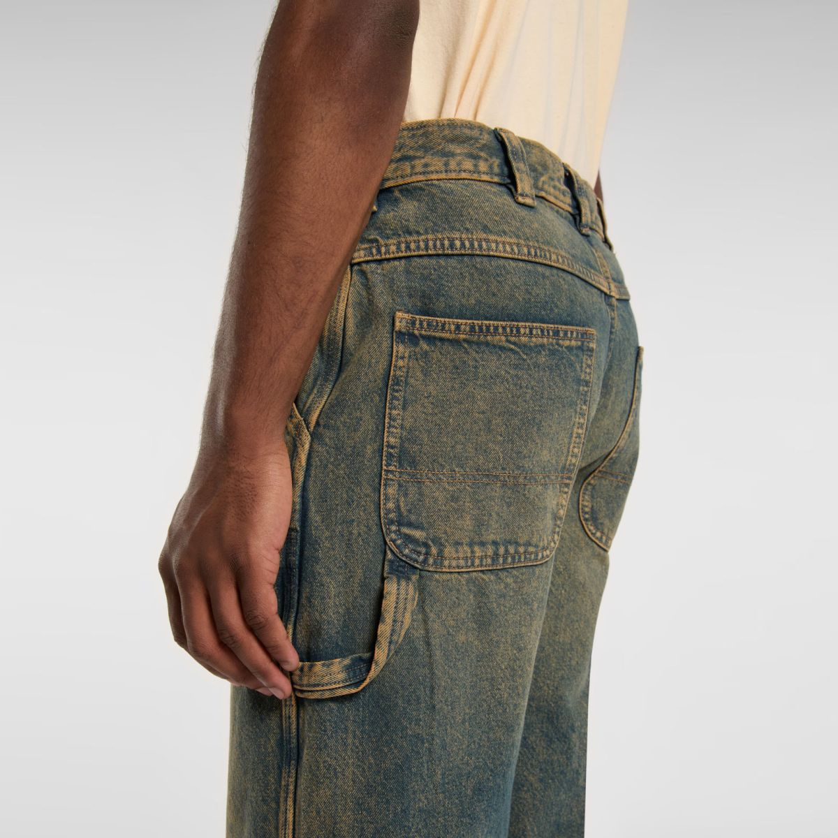 Dickies Jeans Stevensville Carpenter Denim Yellow Fade Ind - 6