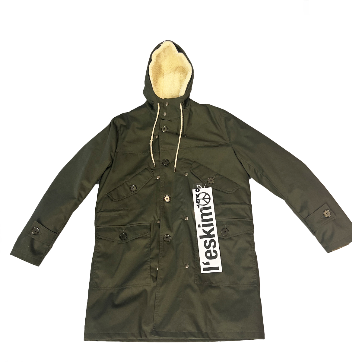 EQUI Cappotto Eskimo Over Tecnogabardina Verde Unito - 1 EQUI Cappotto Eskimo Over Tecnogabardina Verde Unito - 1
