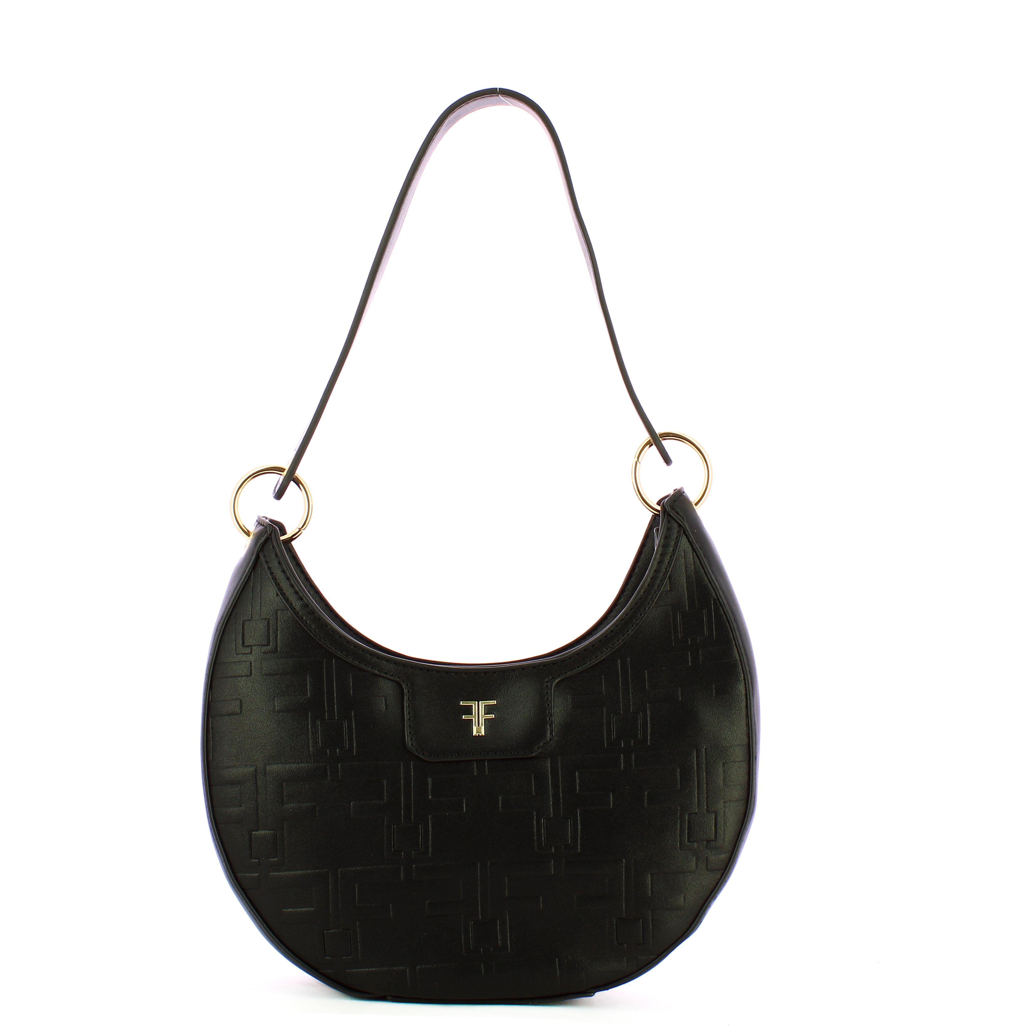 Fracomina Mini Borsa a spalla logata Black - 1 Fracomina Mini Borsa a spalla logata Black - 1