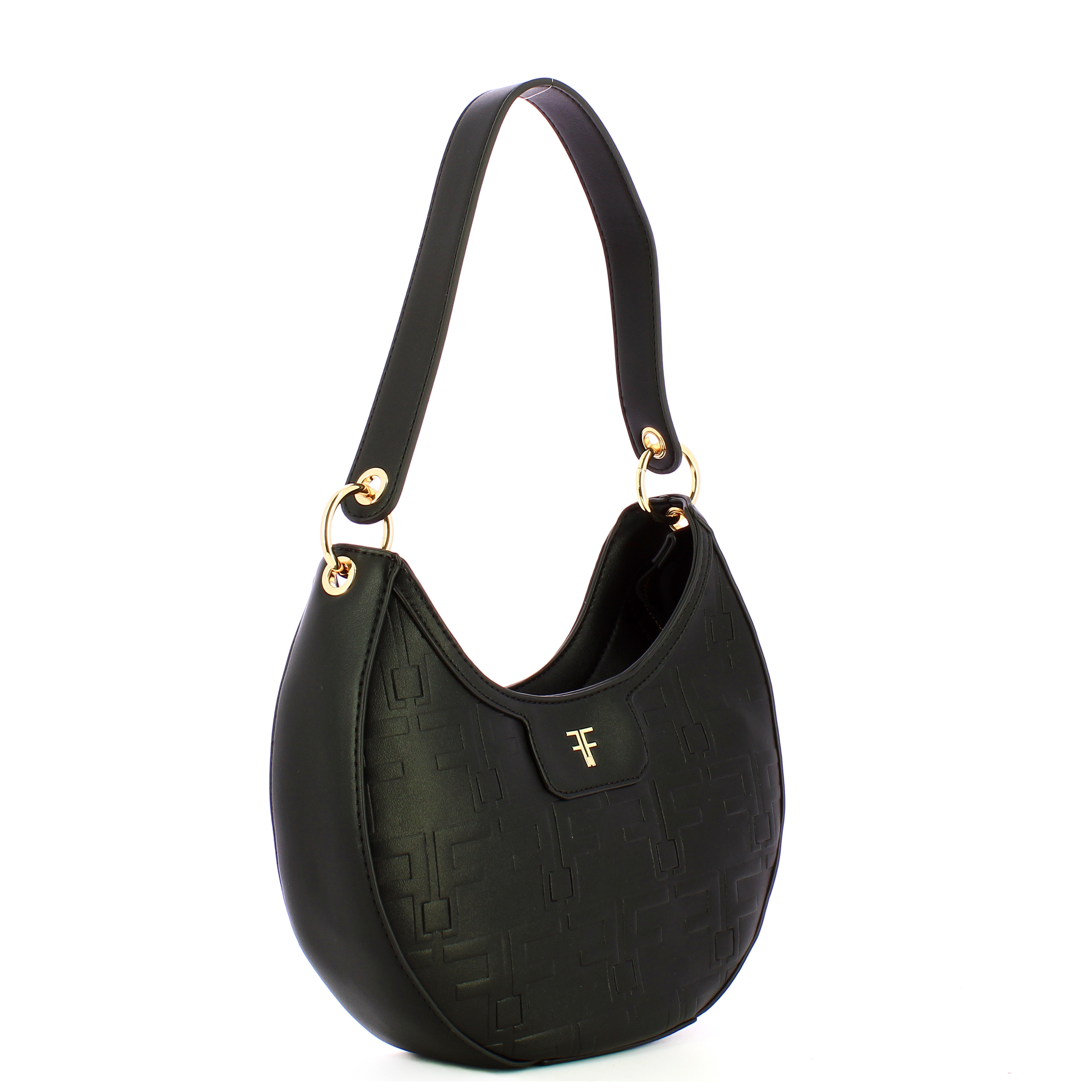 Fracomina Mini Borsa a spalla logata Black - 2 Fracomina Mini Borsa a spalla logata Black - 2