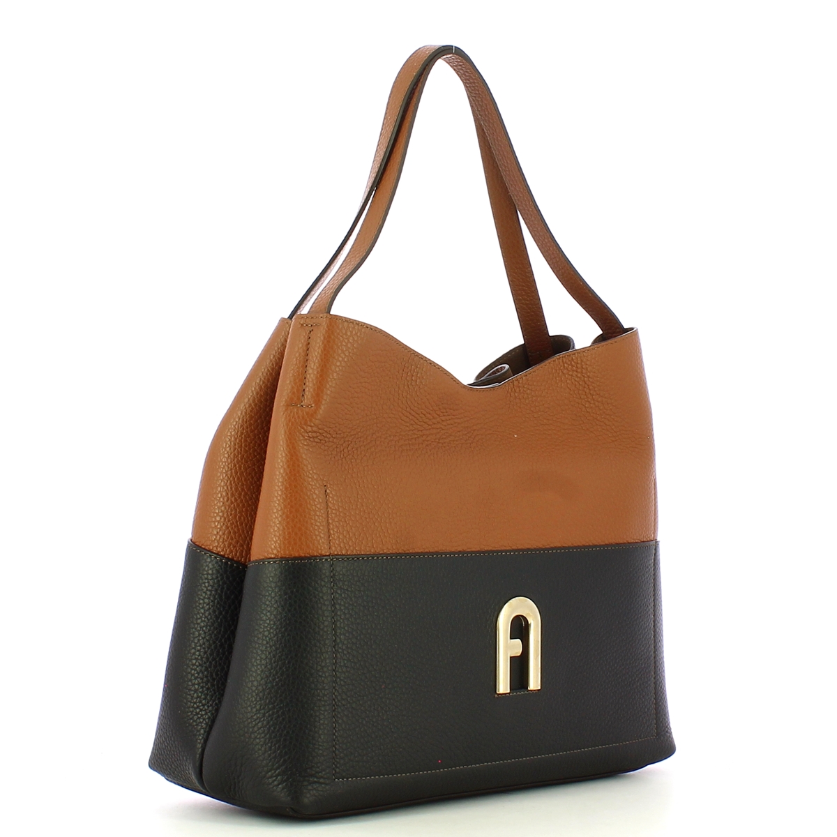 Furla Hobo Bag Primula L Nero Cognac - 2 Furla Hobo Bag Primula L Nero Cognac - 2