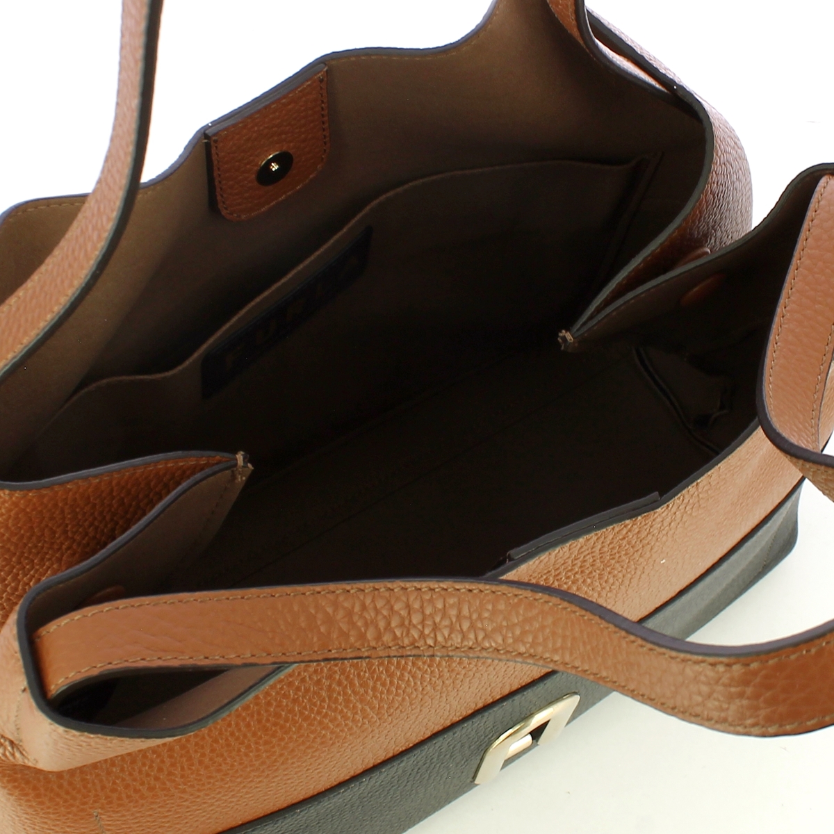 Furla Hobo Bag Primula L Nero Cognac - 4 Furla Hobo Bag Primula L Nero Cognac - 4
