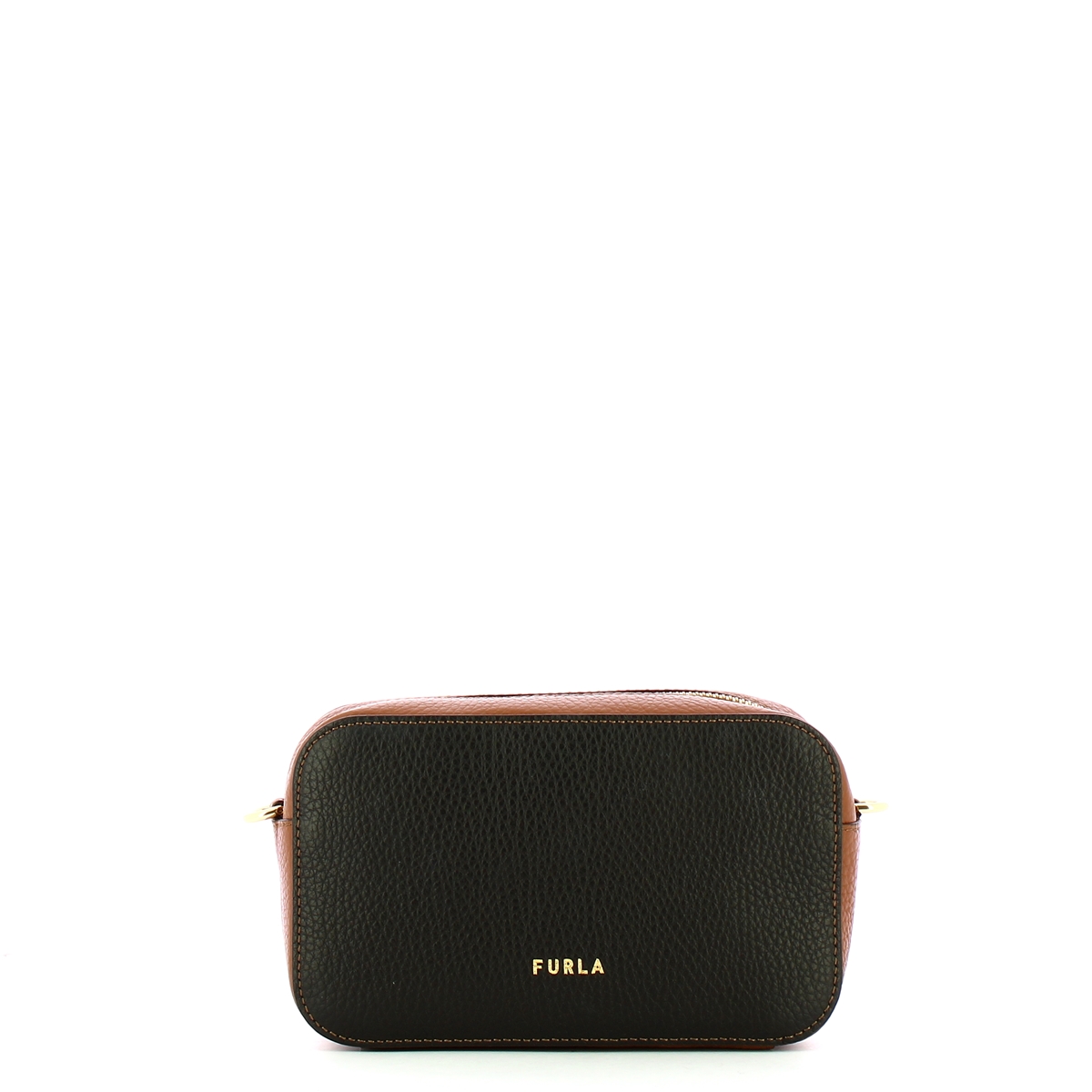 Furla Mini Borsa a bandoliera Primula Colorblock Nero Cognac - 3 Furla Mini Borsa a bandoliera Primula Colorblock Nero Cognac - 3