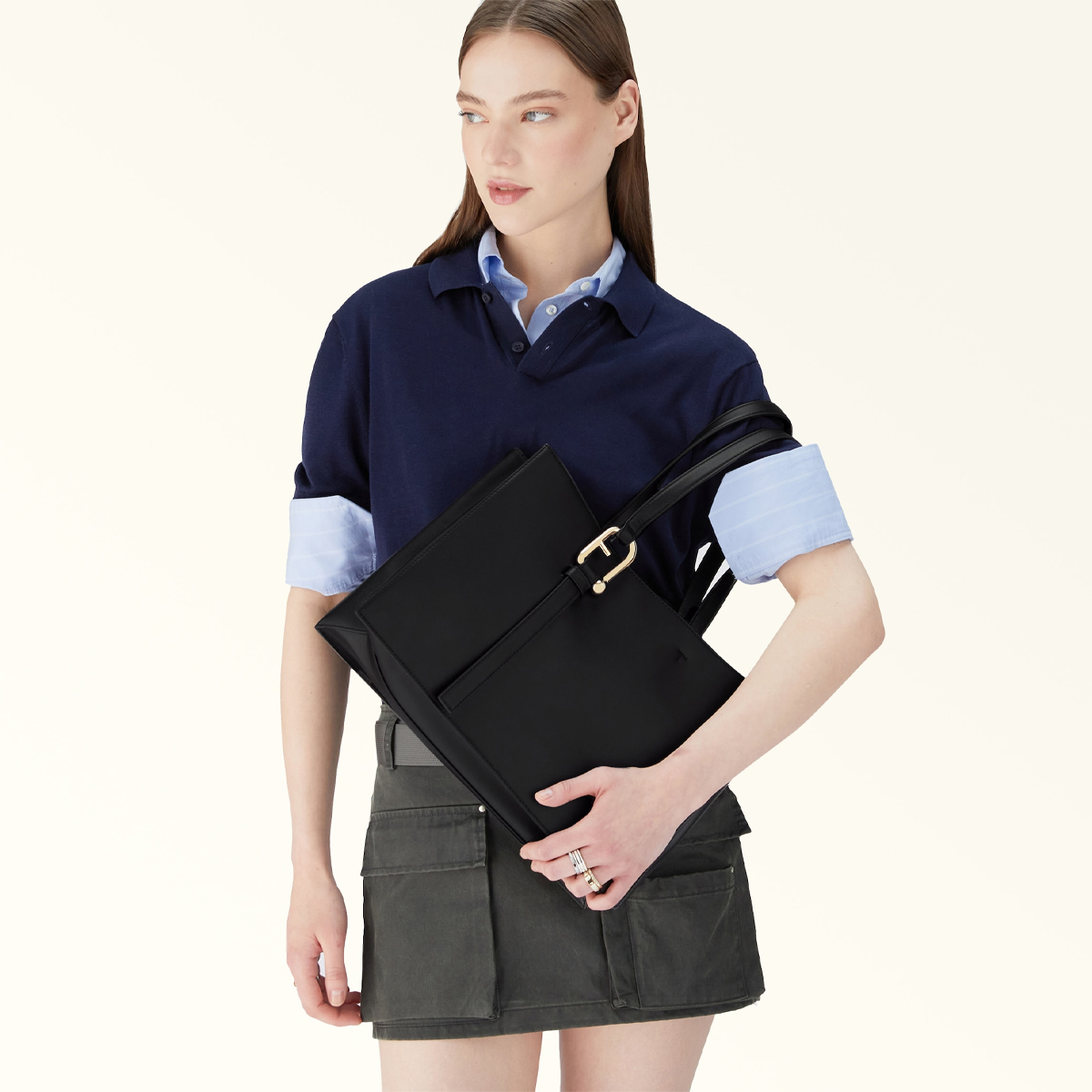 Furla Borsa Shopping Nuvola L Nero - 2 Furla Borsa Shopping Nuvola L Nero - 2