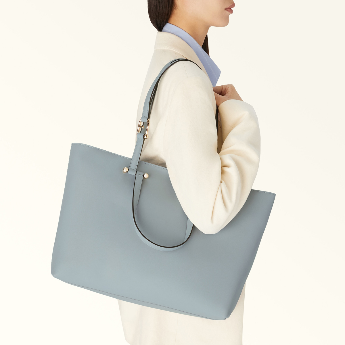 Furla Duetto Large Nuvola Grigio Shopper - 2