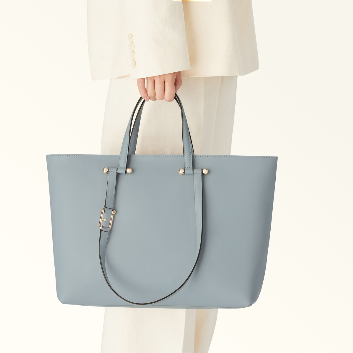 Furla Duetto Large Nuvola Grigio Shopper - 7