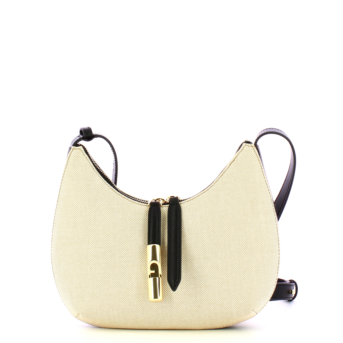 Furla Tracolla Goccia S Natural Nero - 1 Furla Tracolla Goccia S Natural Nero - 1