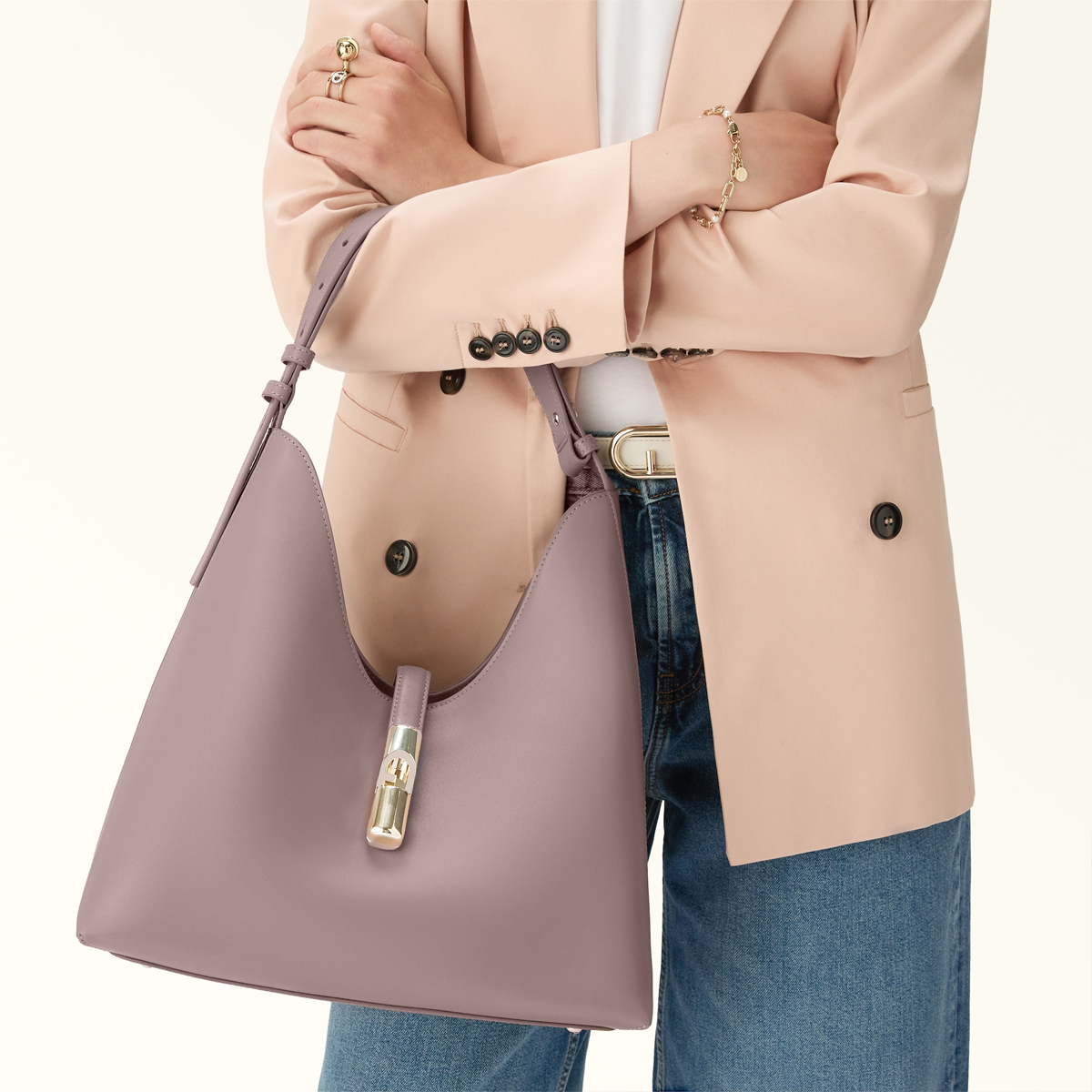 Furla Borsa a spalla Goccia M Mauve - 7 Furla Borsa a spalla Goccia M Mauve - 7