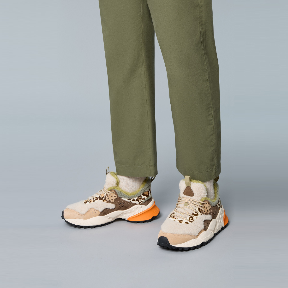 Flower Mountain Sneakers Kotetsu Suede Shearling Cipria Multi - 2