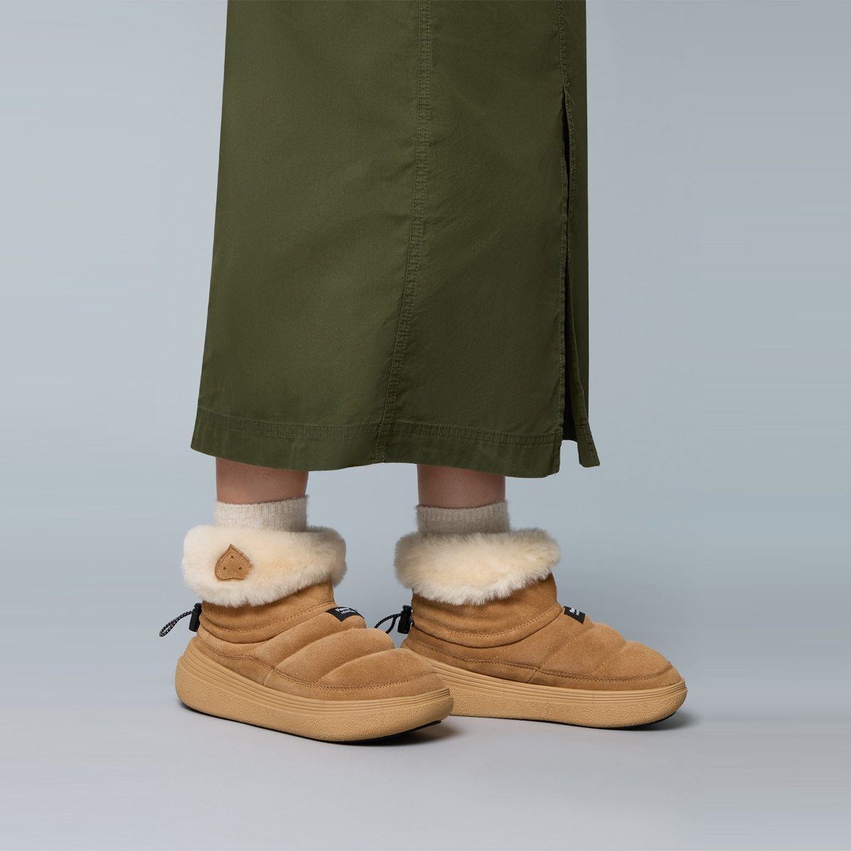 Flower Mountain Stivaletti Fami Mid Suede Shearling Brown - 2