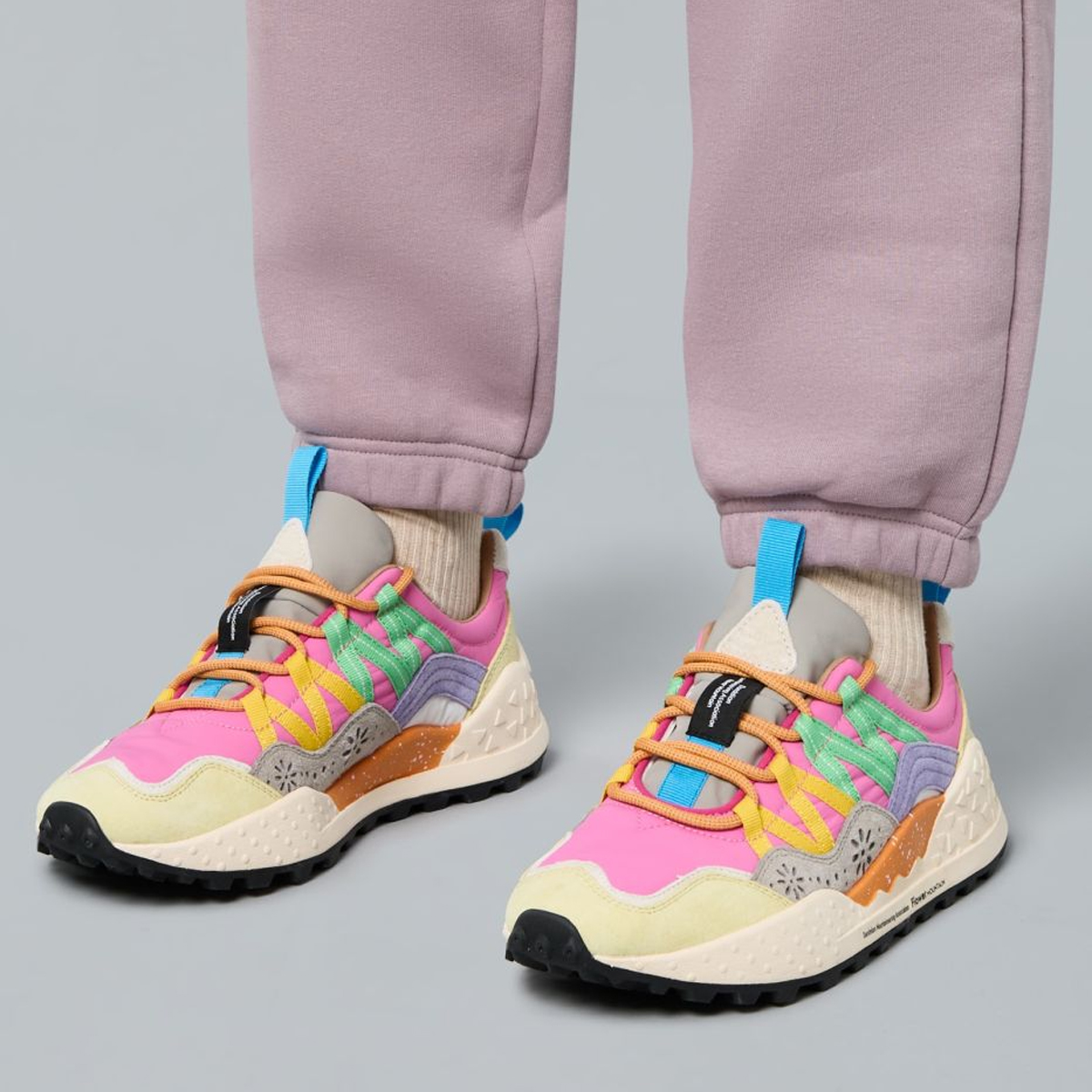 Flower Mountain Sneakers Donna Washi Light Green Salmon Azure - 2