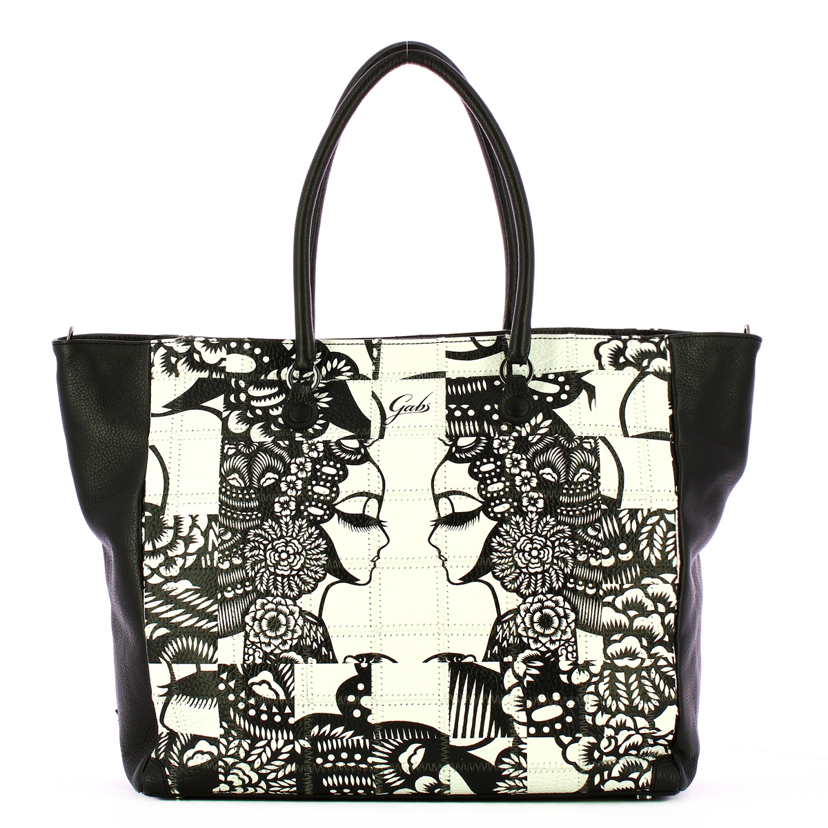 Gabs Borsa Jessica L Trip Patchwork Profili Bianco Neri - 3 Gabs Borsa Jessica L Trip Patchwork Profili Bianco Neri - 3