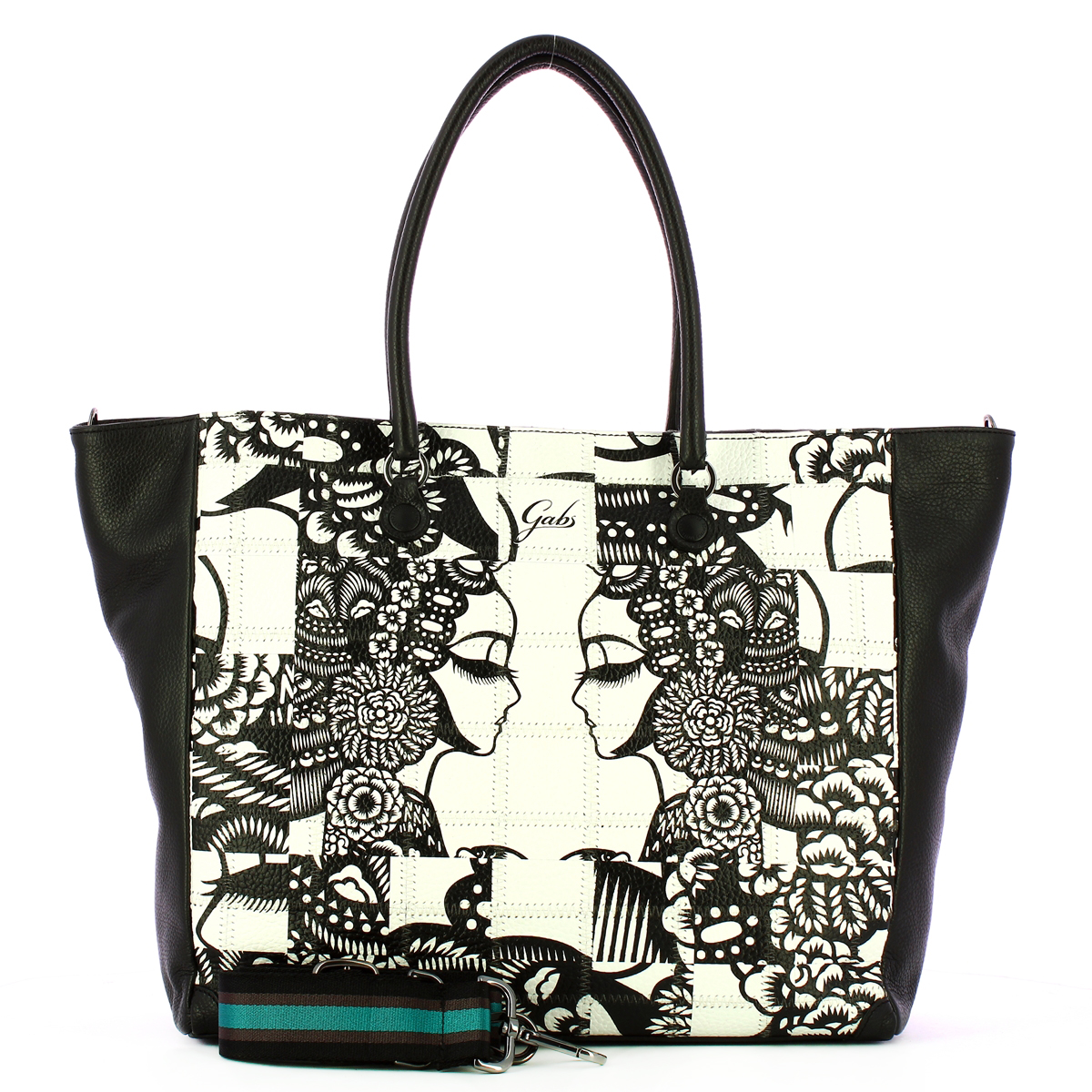Gabs Borsa Jessica L Trip Patchwork Profili Bianco Neri - 4 Gabs Borsa Jessica L Trip Patchwork Profili Bianco Neri - 4