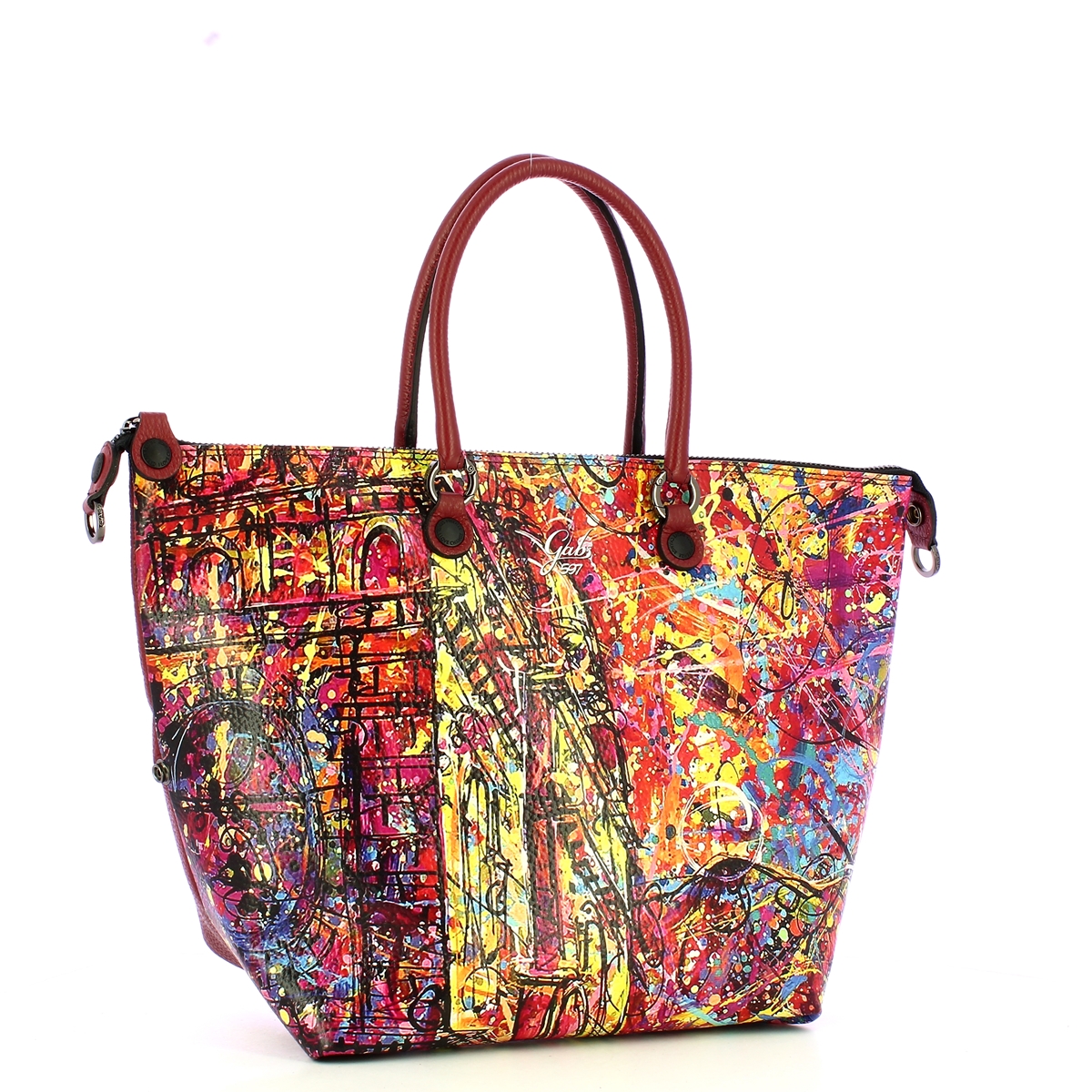 Gabs Borsa G3 Plus L Trip Pelle Bull Black Street Art - 2