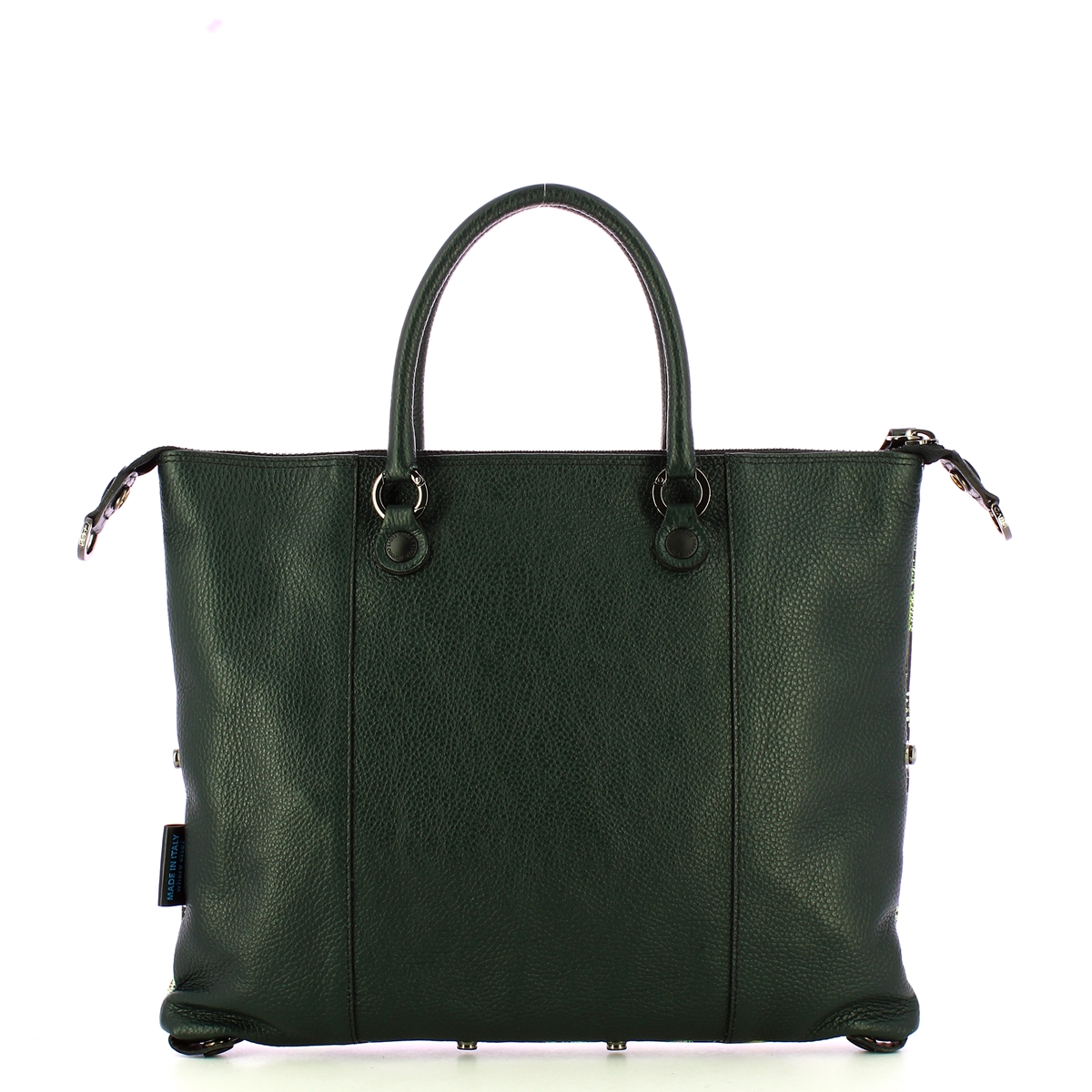 Gabs Borsa G3 Plus M Trip Pelle Bull Black Ricamo Verde Fiore - 3