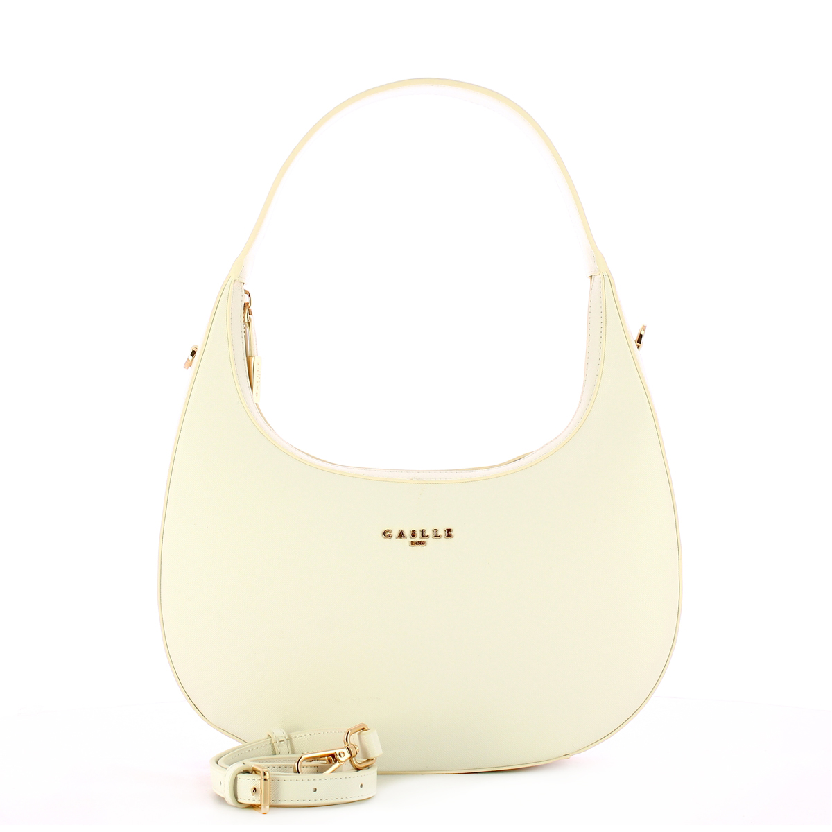 Gaëlle Hobo Bag in similpelle saffiano Bianco - 4