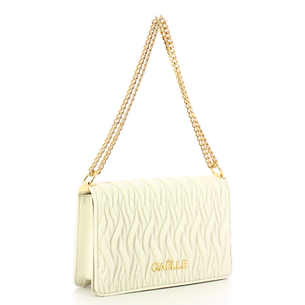 Gaëlle Borsa Reg Shoulder Strap Plissé Bianco - 2