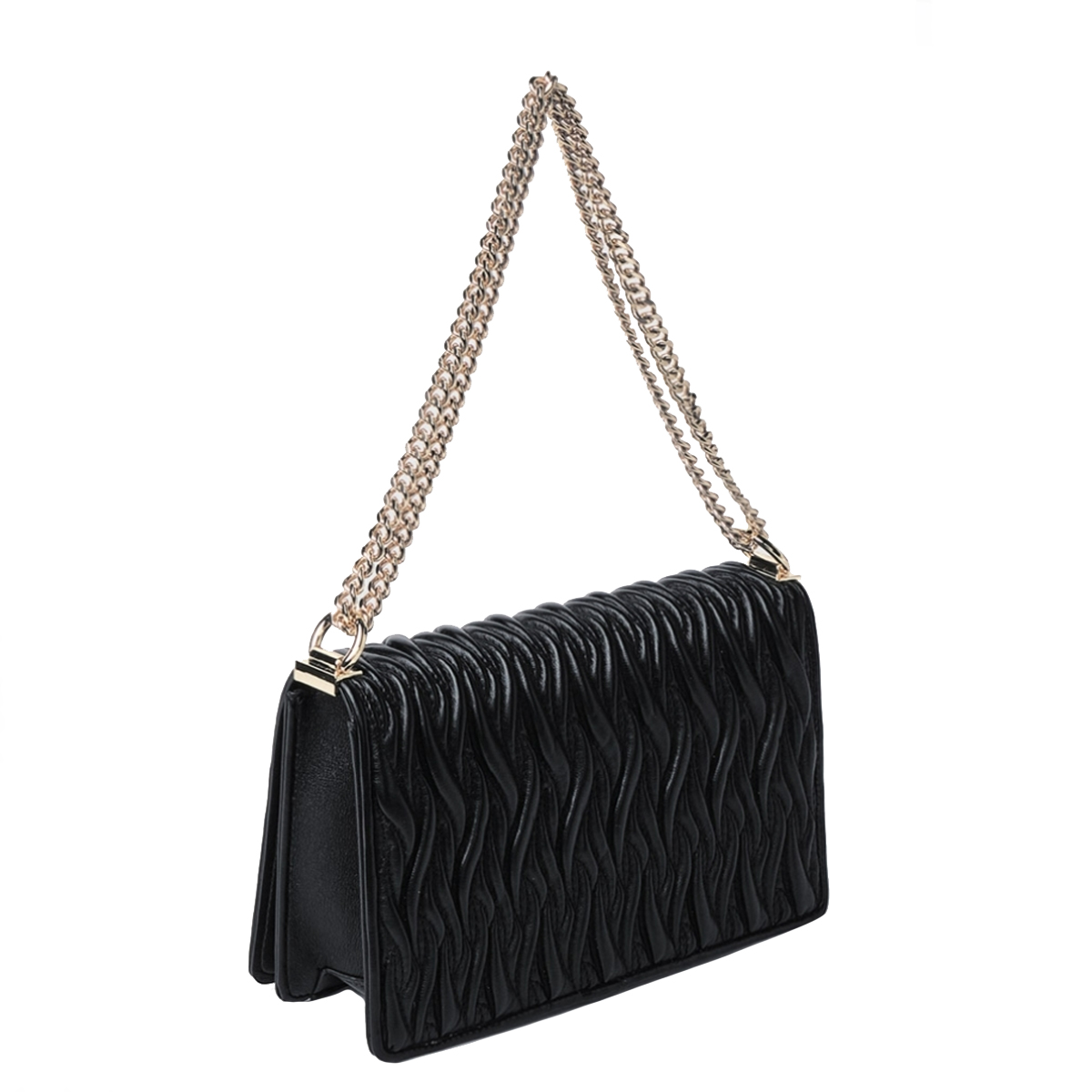 Gaëlle Borsa Reg Shoulder Strap Plissé Nero - 2