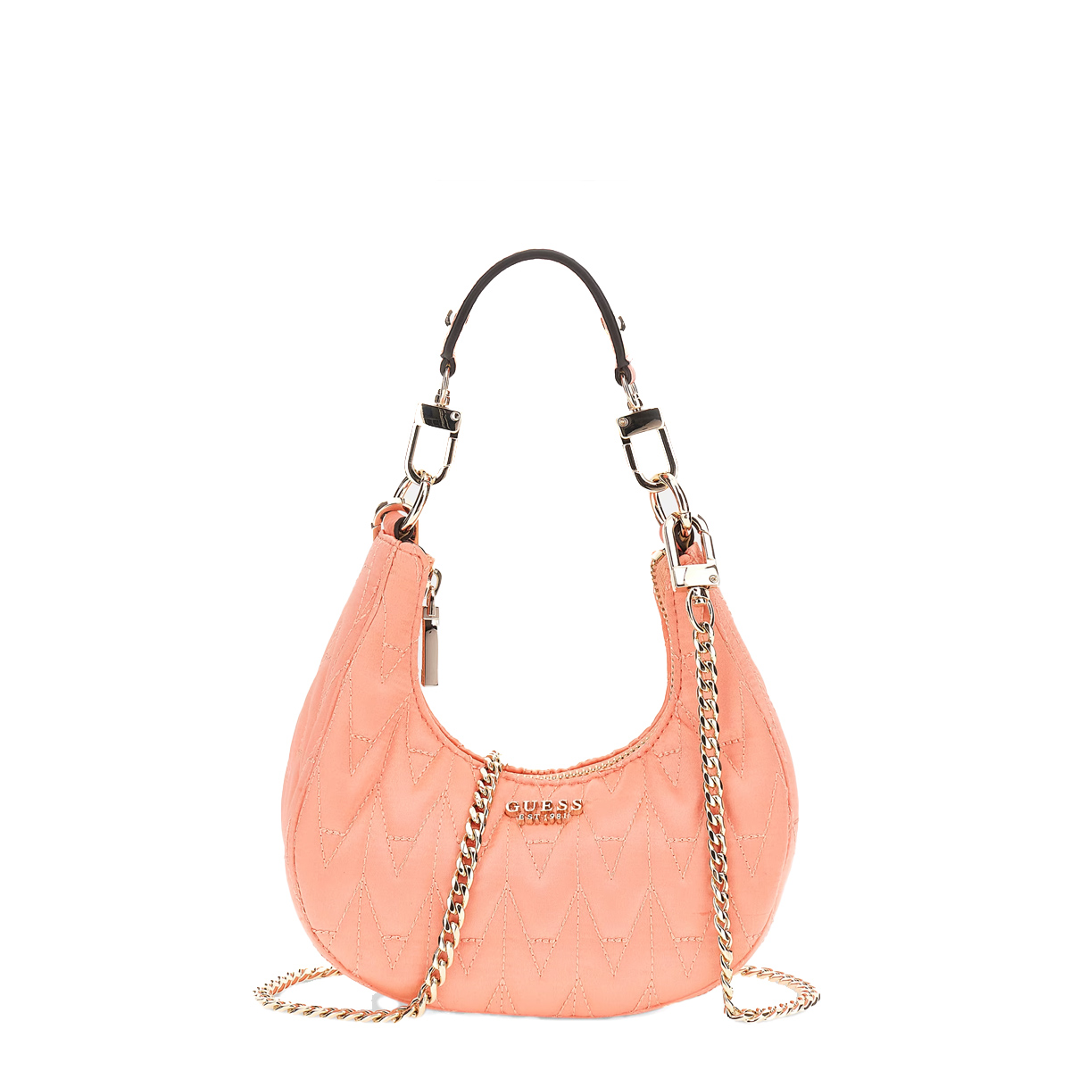 Guess Mini Hobo Bag Golden Rock trapuntata Coral - 1 Guess Mini Hobo Bag Golden Rock trapuntata Coral - 1