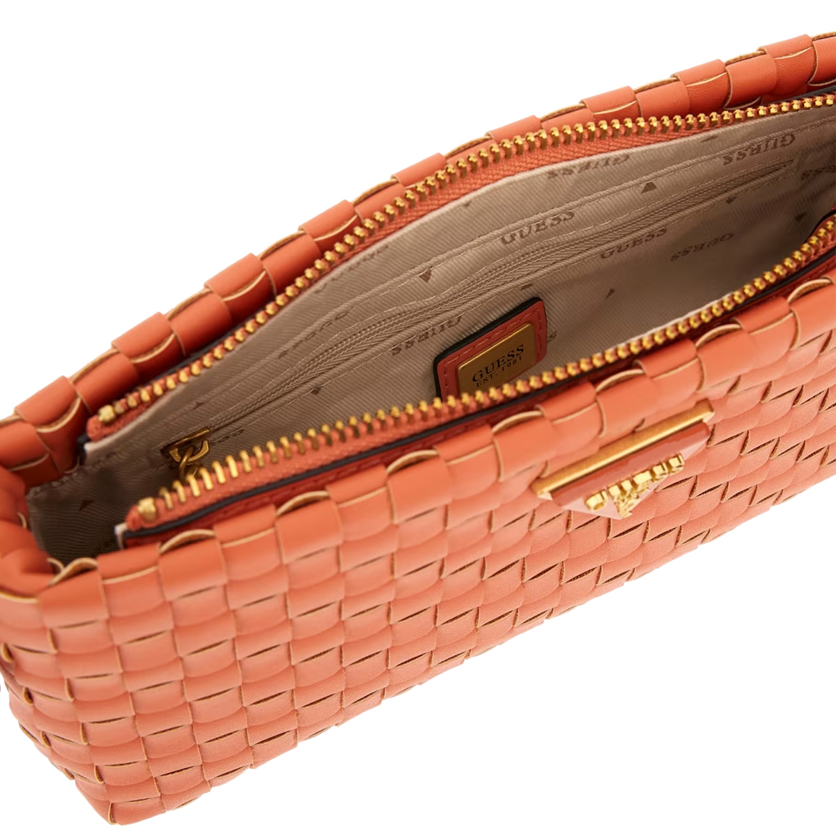 Guess Mini Borsa a tracolla Lisbet intrecciata Papaya - 3 Guess Mini Borsa a tracolla Lisbet intrecciata Papaya - 3