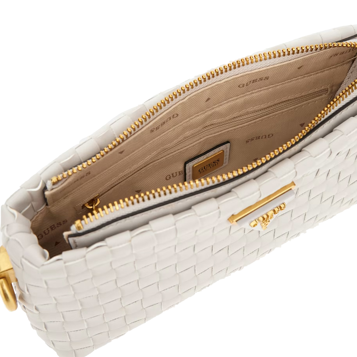 Guess Mini Borsa a tracolla Lisbet intrecciata Stone - 3 Guess Mini Borsa a tracolla Lisbet intrecciata Stone - 3