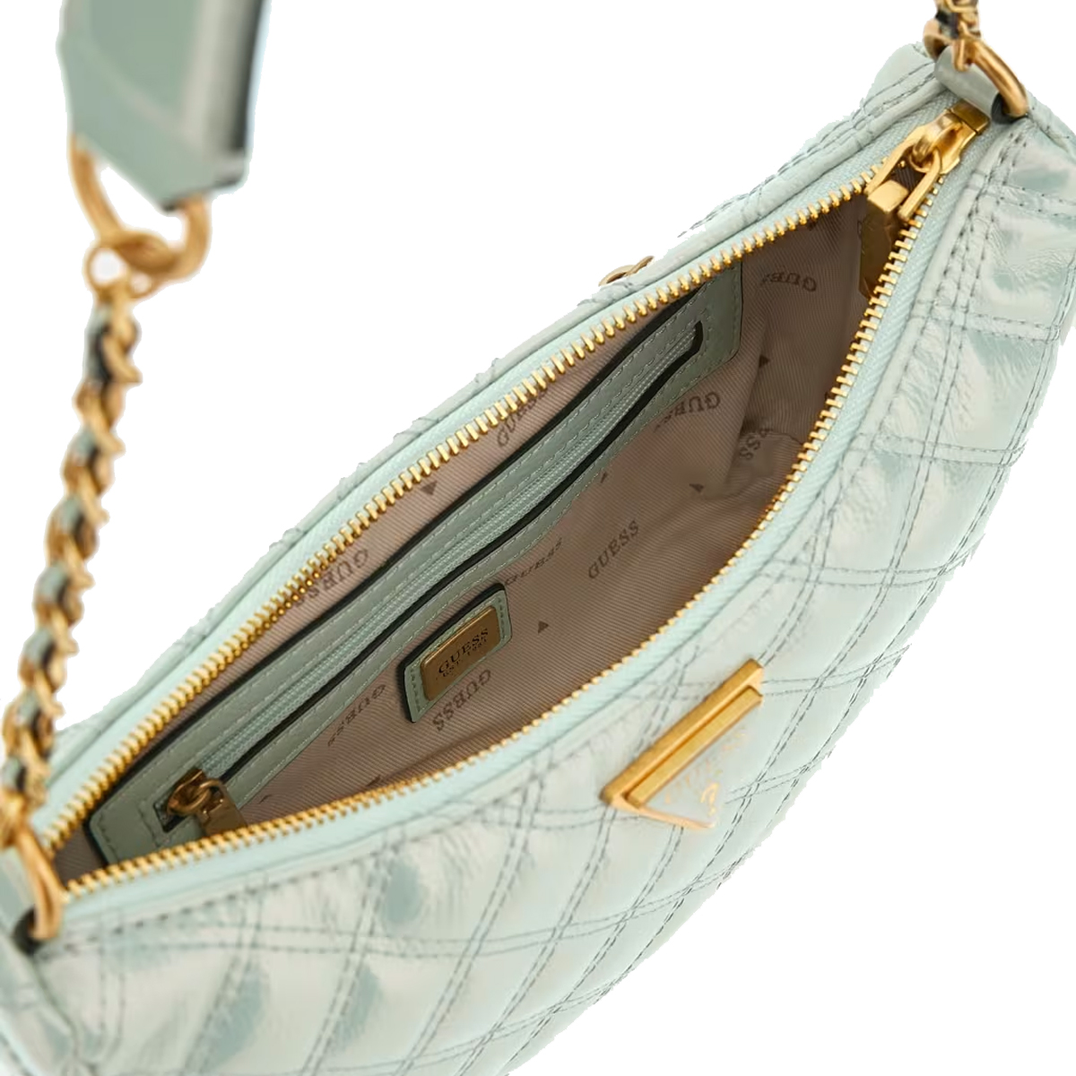 Guess Borsa a spalla Giully trapuntata Mint - 3 Guess Borsa a spalla Giully trapuntata Mint - 3