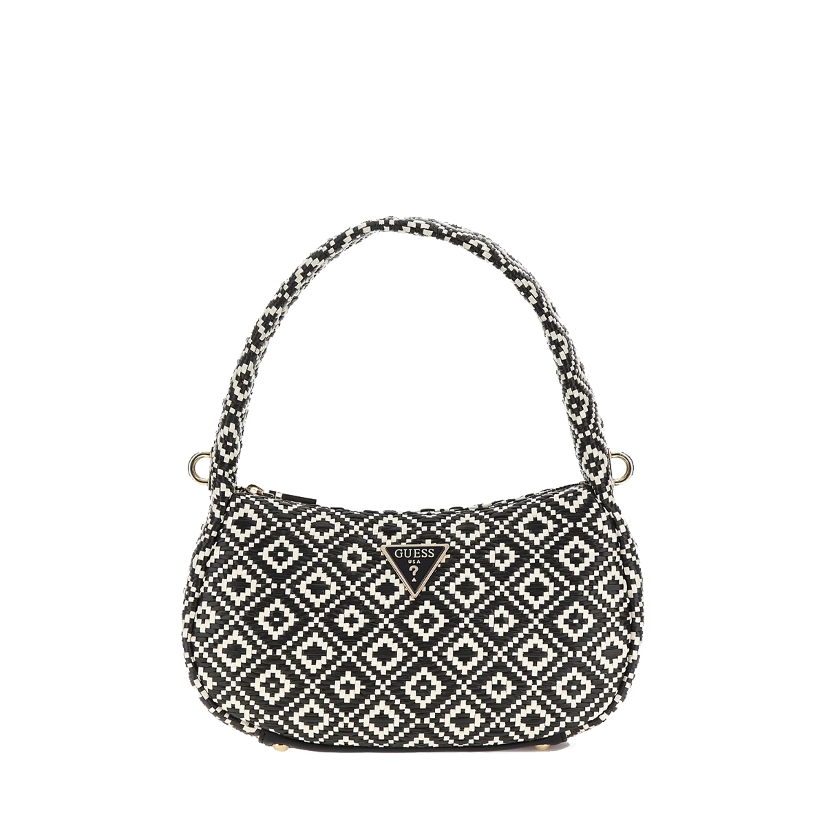 Guess Borsa a spalla Rianee in rafia Black - 1 Guess Borsa a spalla Rianee in rafia Black - 1