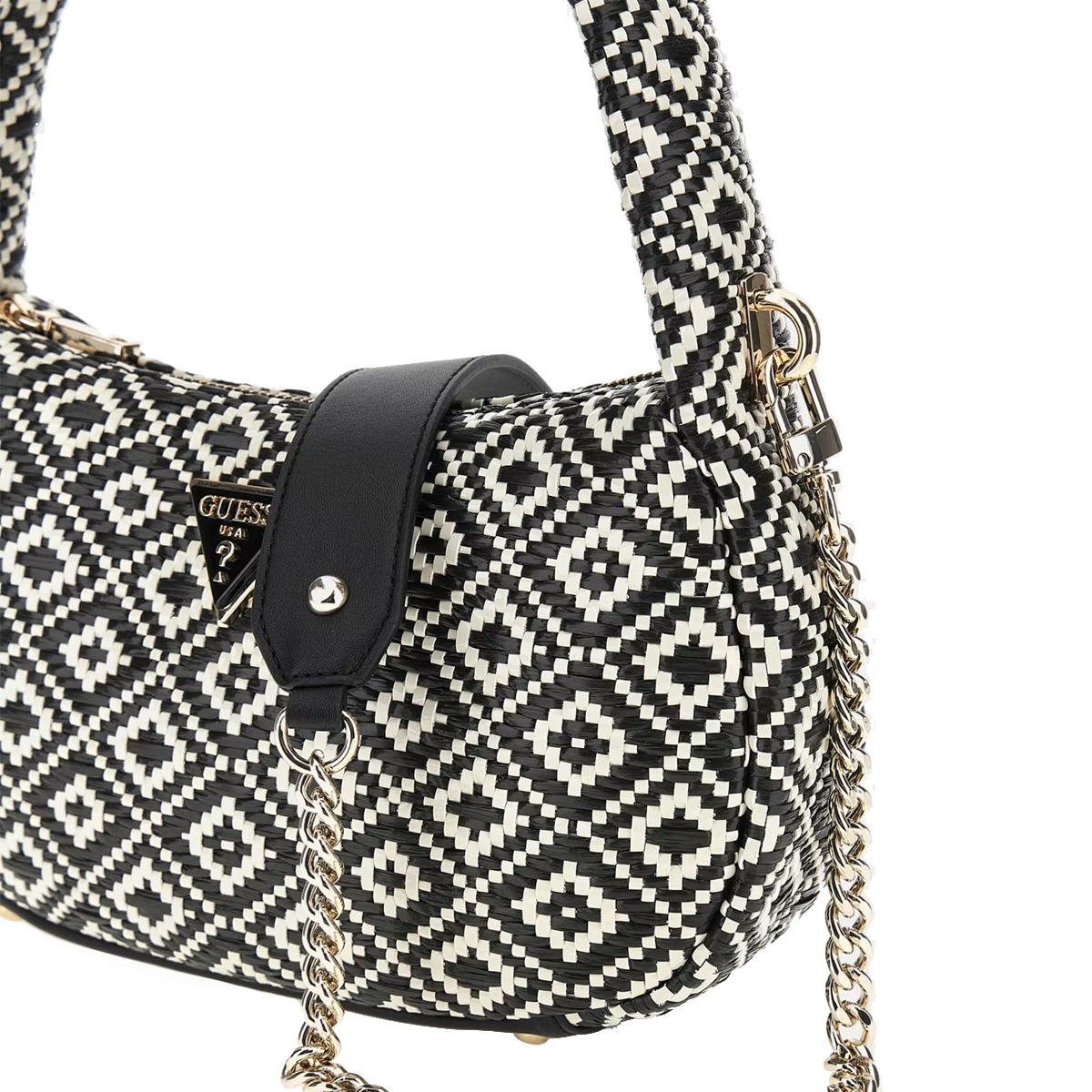 Guess Borsa a spalla Rianee in rafia Black - 4 Guess Borsa a spalla Rianee in rafia Black - 4