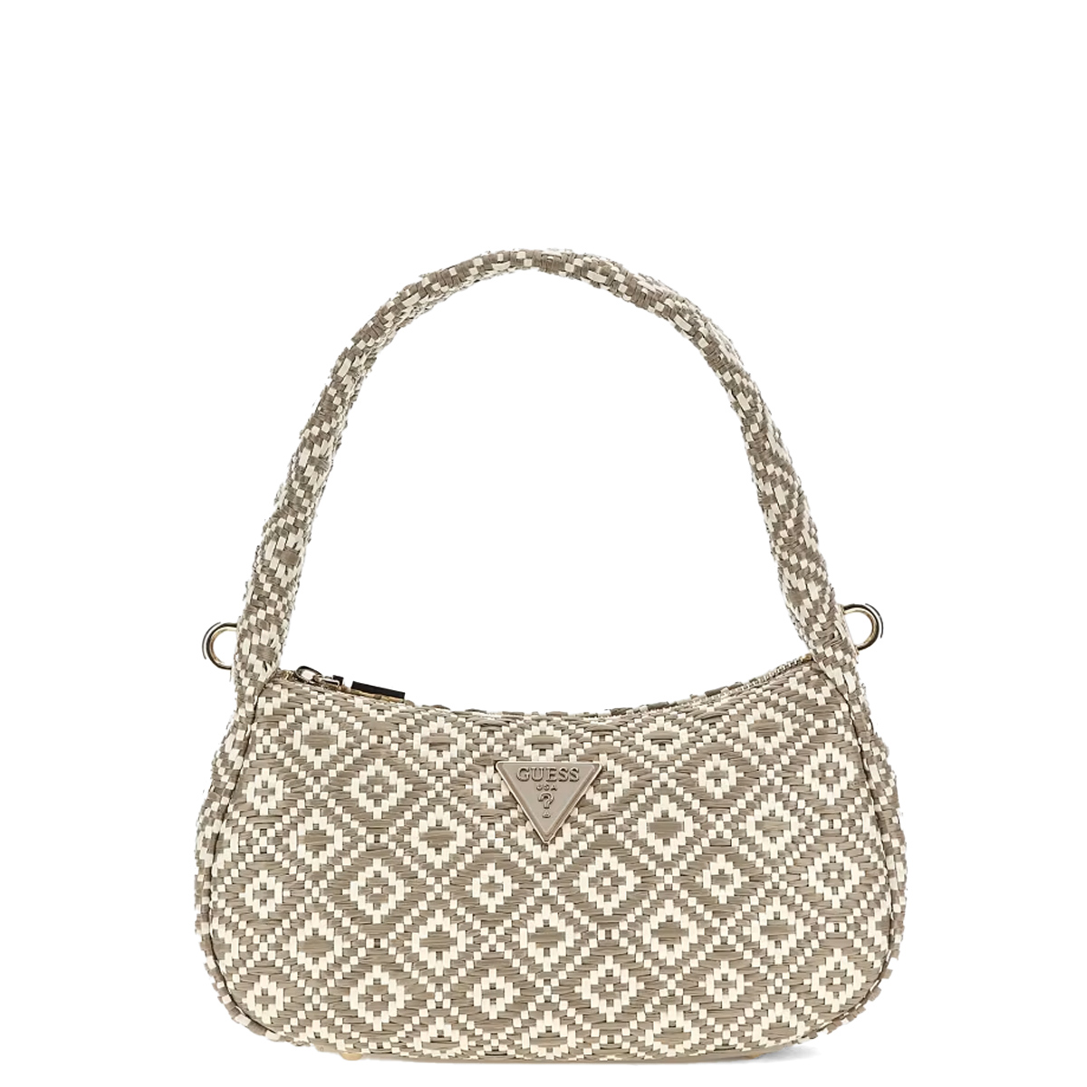 Guess Borsa a spalla Rianee in rafia Taupe - 1 Guess Borsa a spalla Rianee in rafia Taupe - 1
