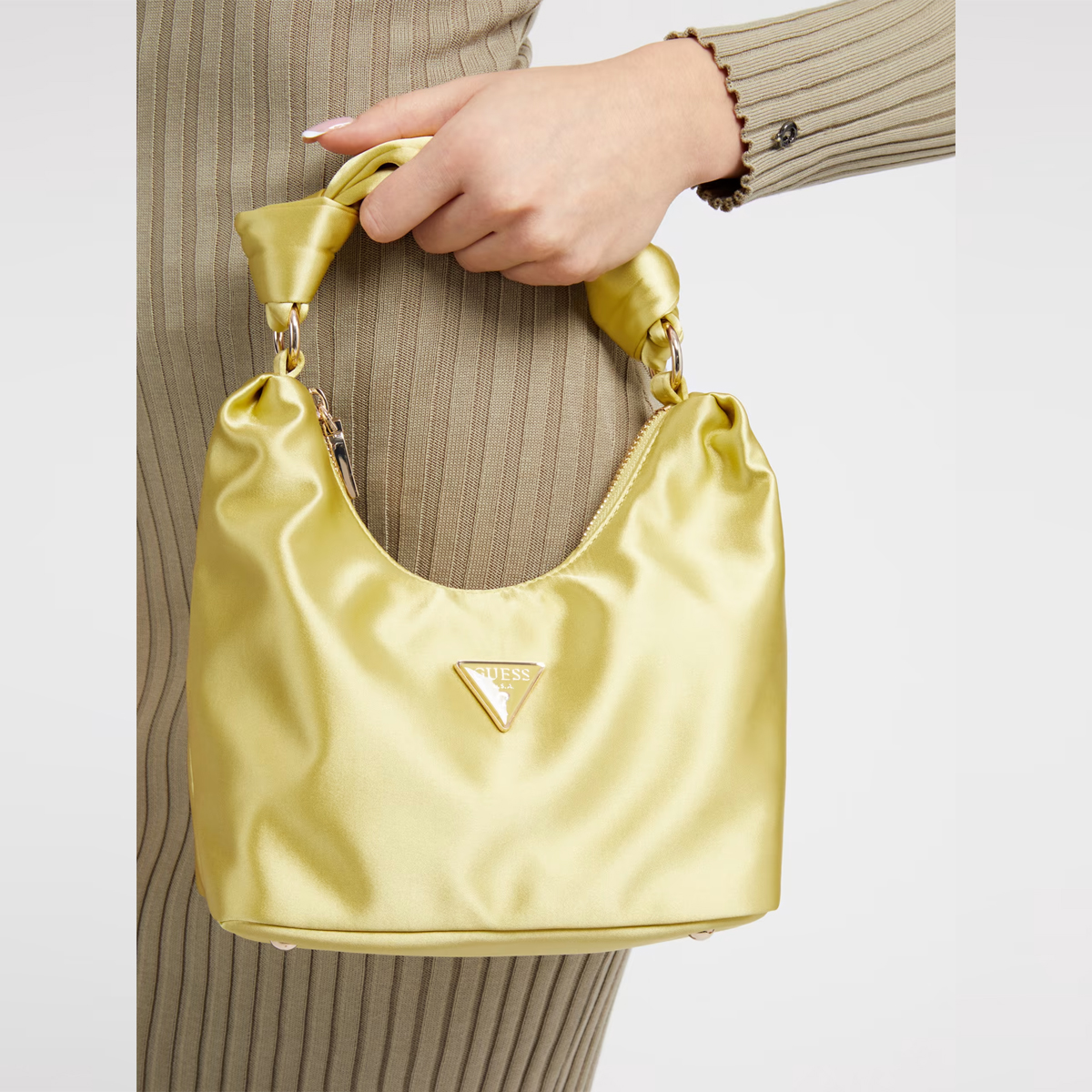 Guess Mini Borsa a mano Velina in satin Chartreuse - 3 Guess Mini Borsa a mano Velina in satin Chartreuse - 3