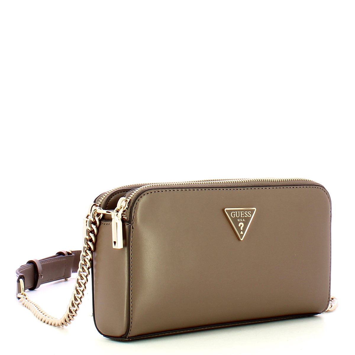 Guess Tracolla doppia zip Daryna Dark Taupe - 2 Guess Tracolla doppia zip Daryna Dark Taupe - 2