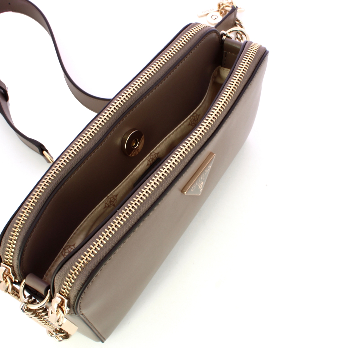 Guess Tracolla doppia zip Daryna Dark Taupe - 4 Guess Tracolla doppia zip Daryna Dark Taupe - 4