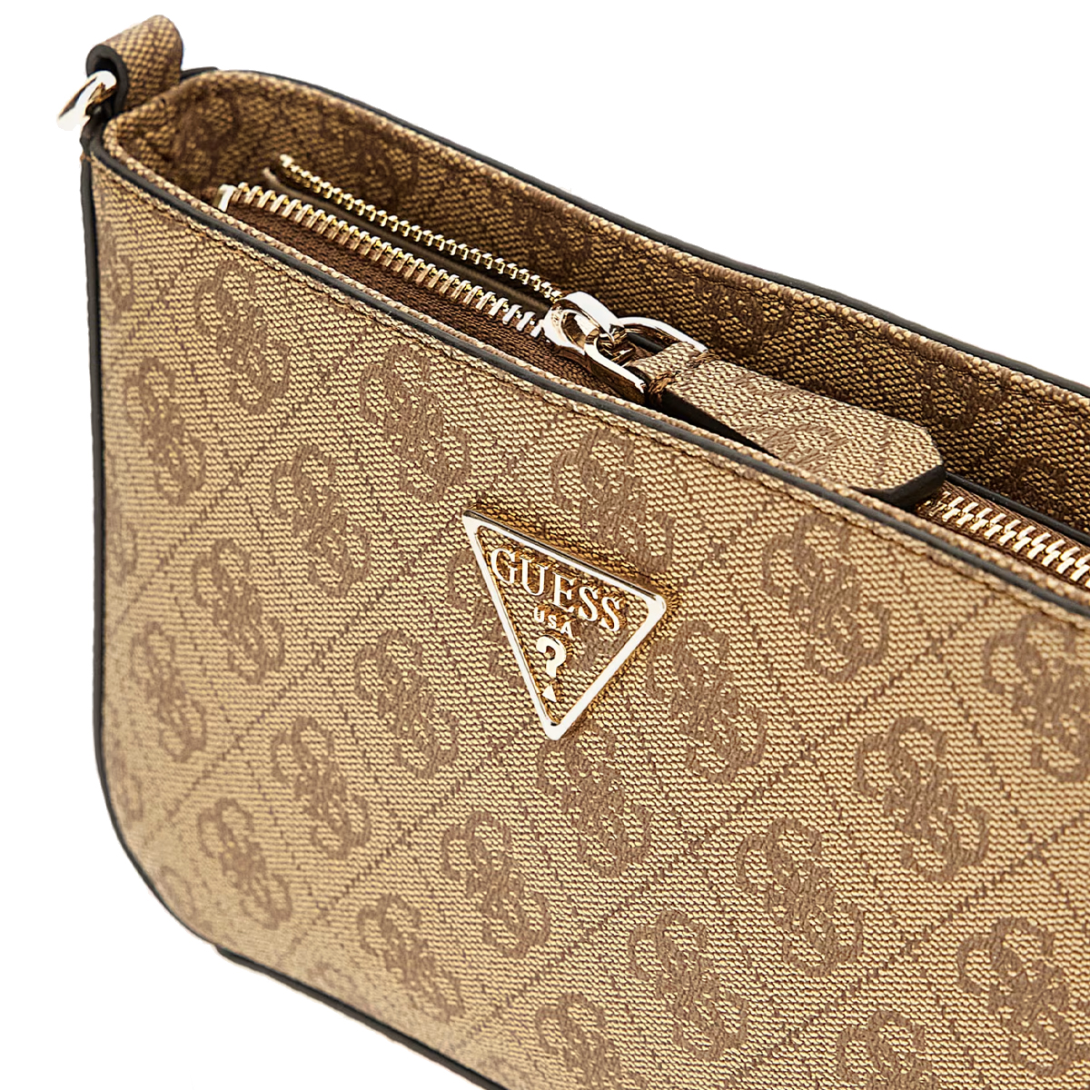 Guess Borsa a mano Noelle Mini Latte Logo Brown - 4