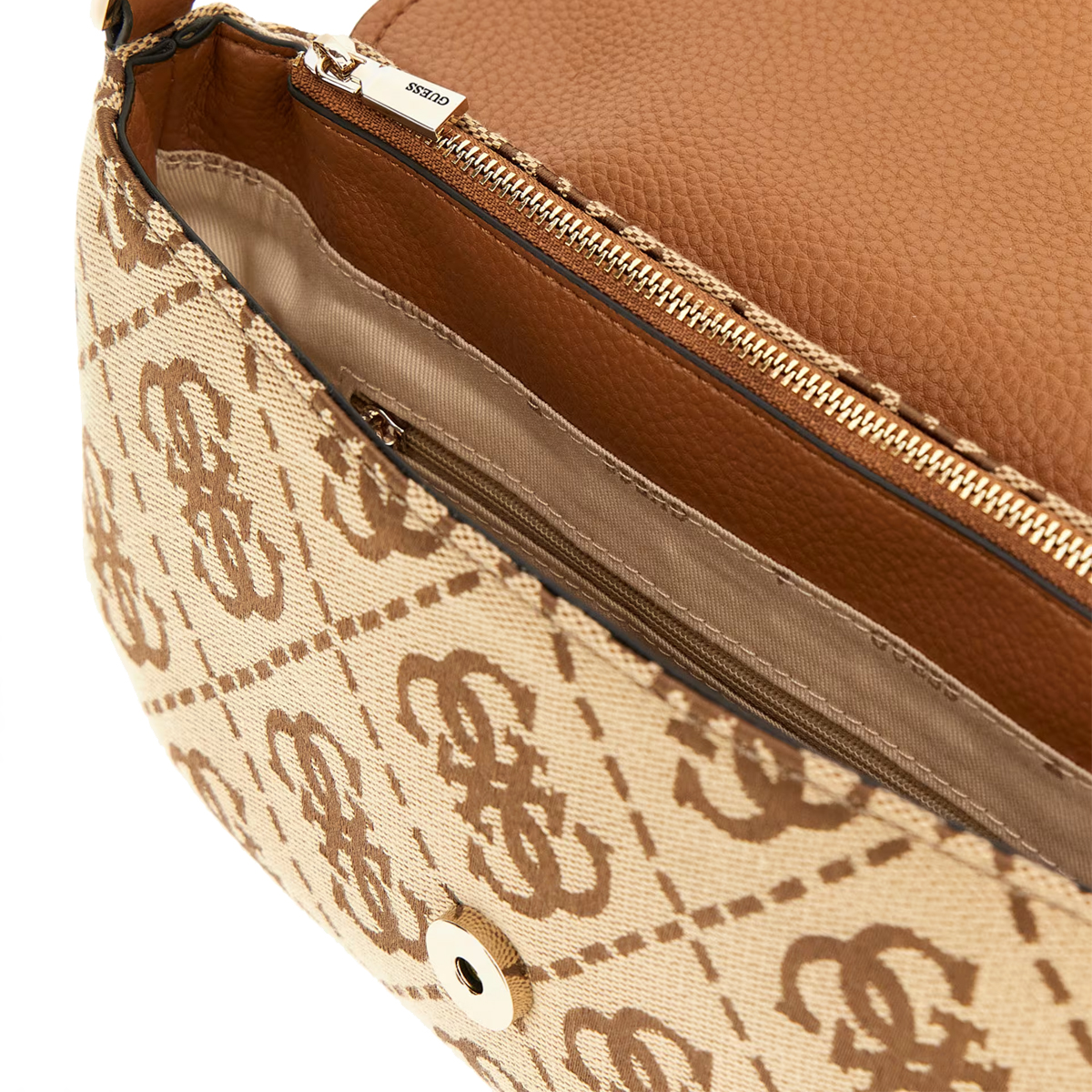 Guess Borsa a spalla Circle Flap Latte Logo - 4