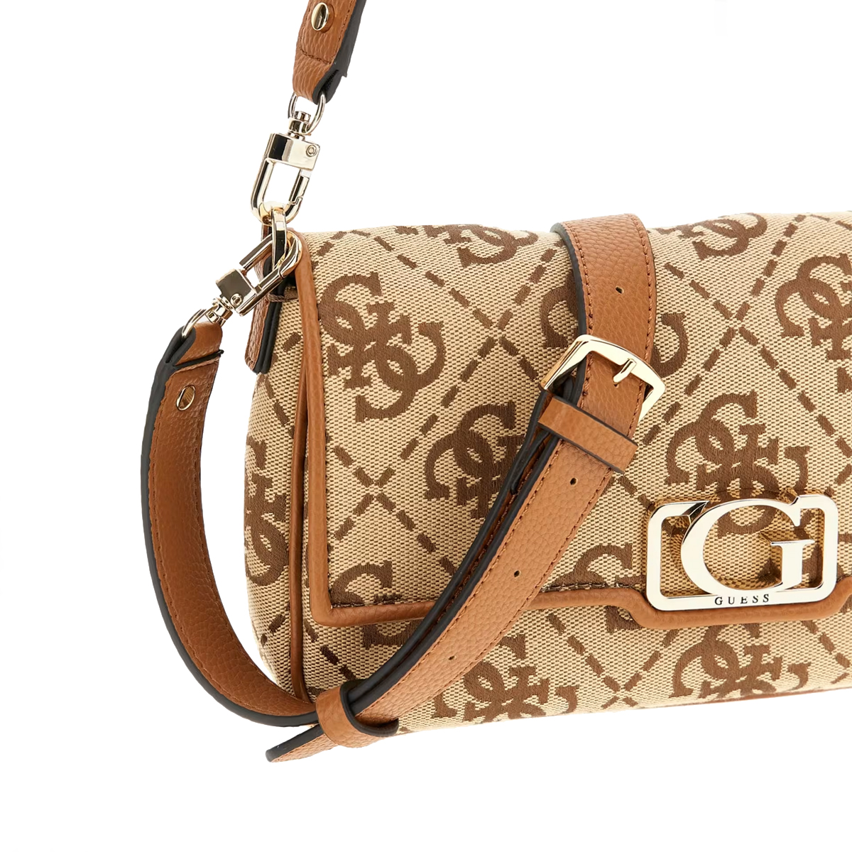 Guess Borsa a spalla Circle Flap Latte Logo - 5