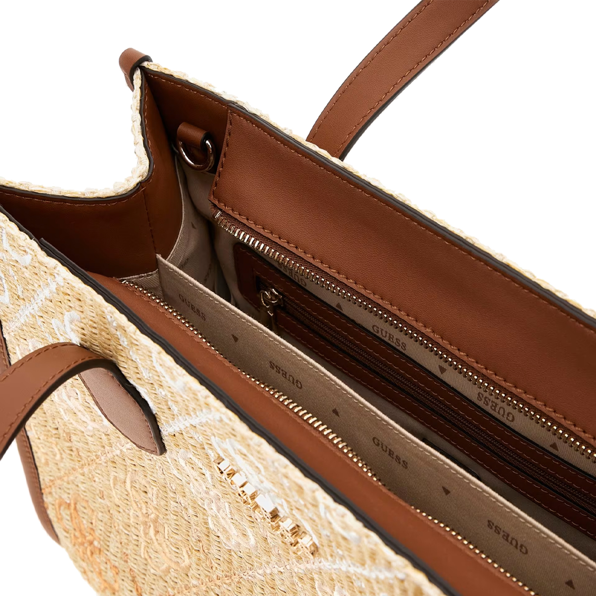Guess Borsa a mano Silvana 4G Cognac Logo - 3