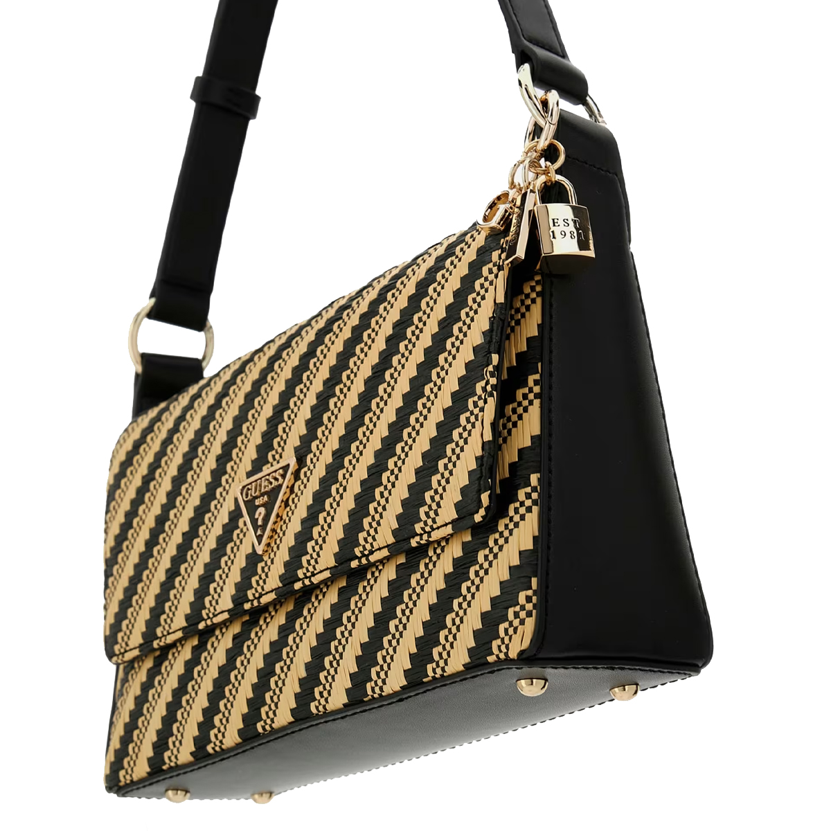Guess Borsa a spalla Simona Natural Black - 5 Guess Borsa a spalla Simona Natural Black - 5