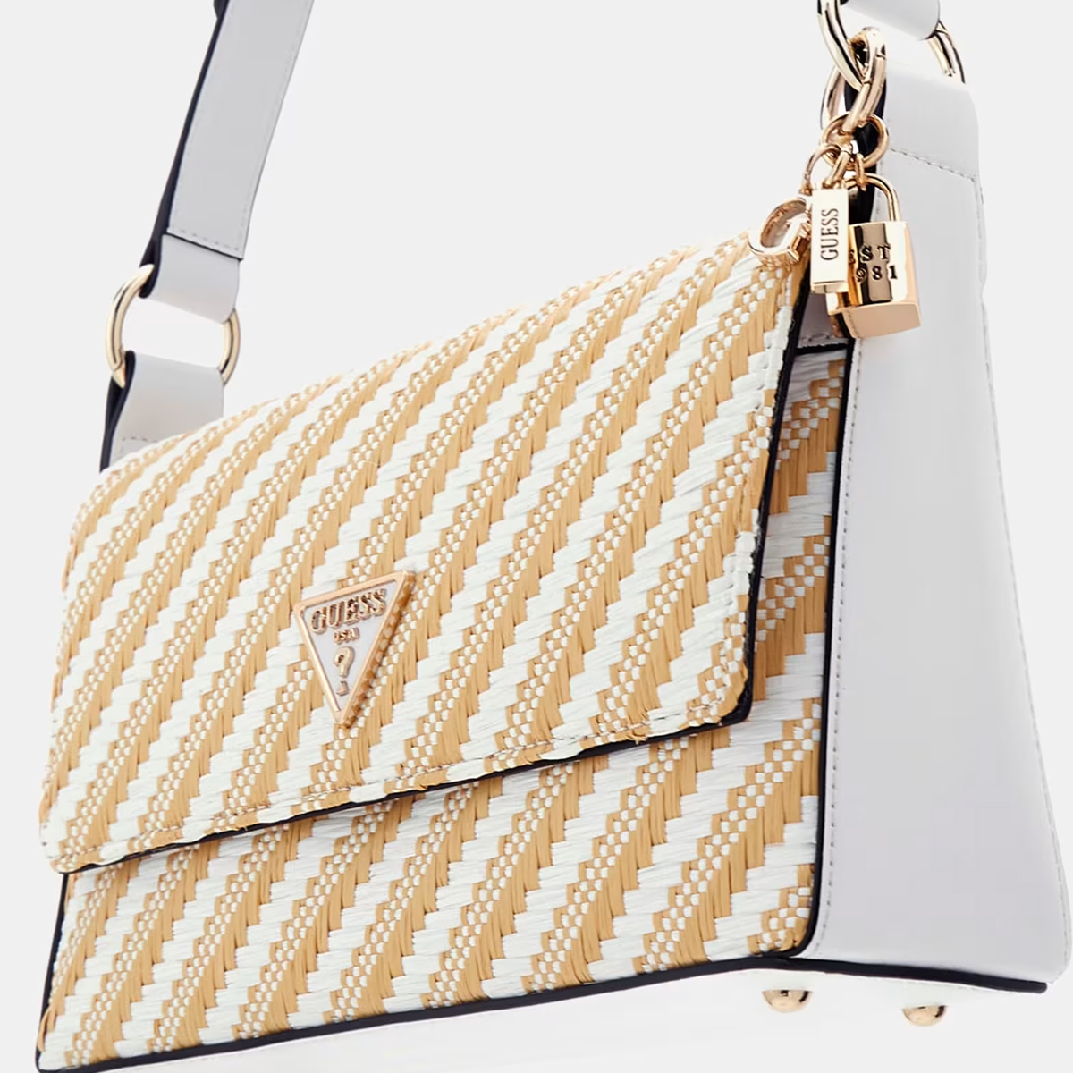 Guess Borsa a spalla Simona Natural White - 4