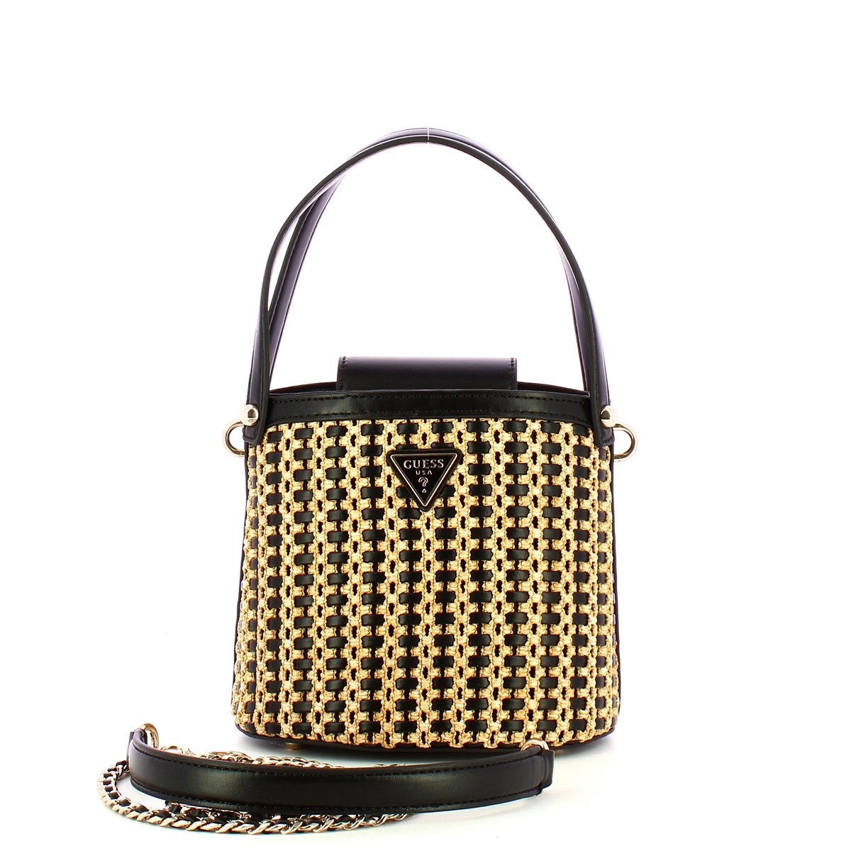 Guess Borsa secchiello Atalia Natural Black - 4