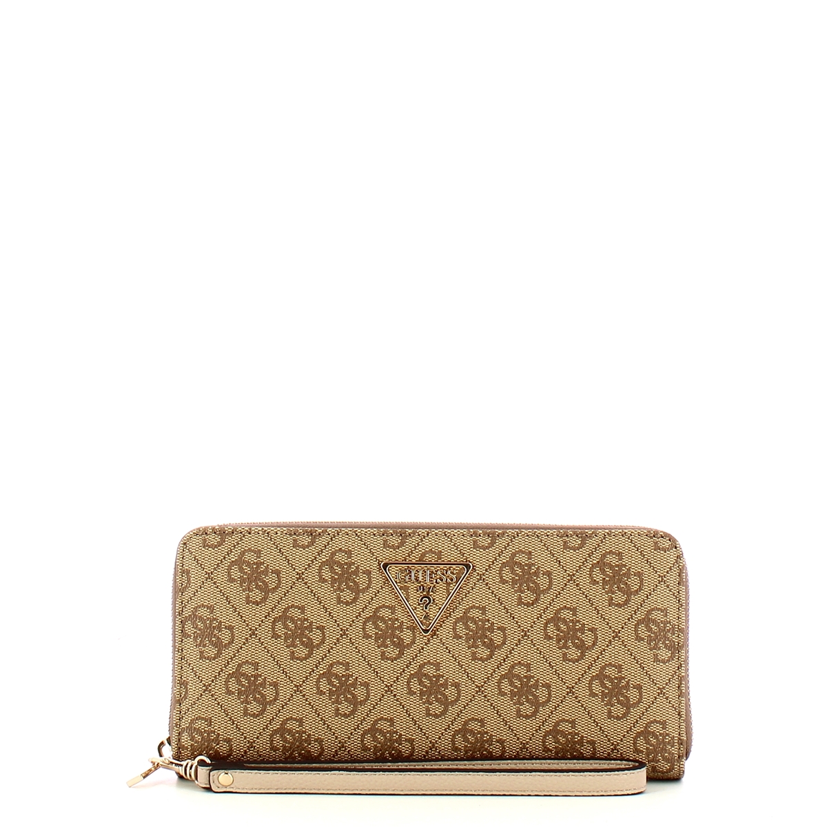 Guess Portafoglio Laurel Large Zip Around Latte Logo - 1