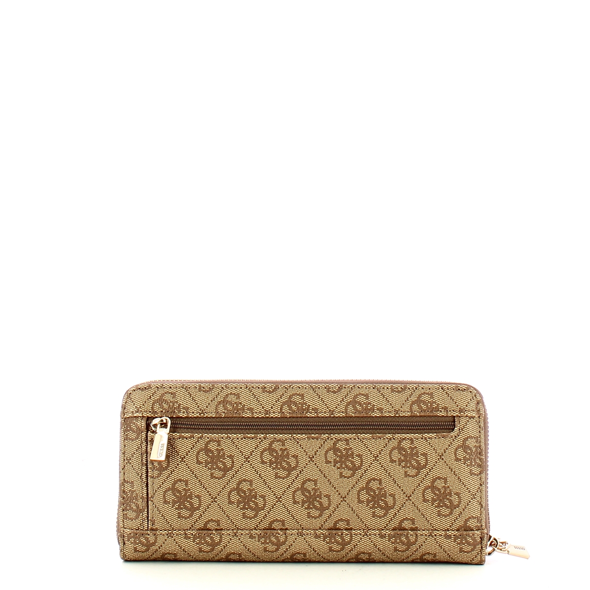 Guess Portafoglio Laurel Large Zip Around Latte Logo - 2