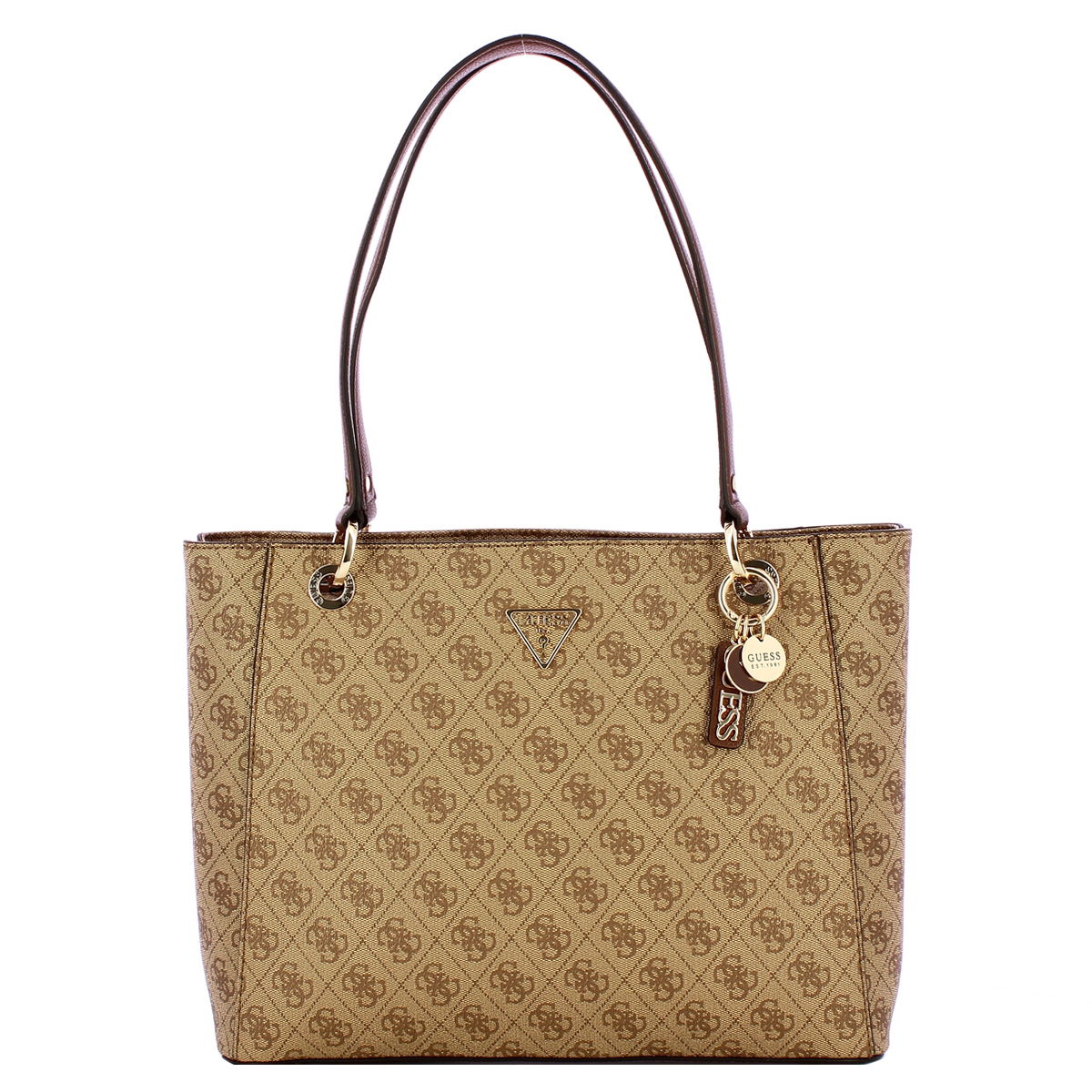 Guess Tote Bag Noelle II Latte Logo Brown - 1 Guess Tote Bag Noelle II Latte Logo Brown - 1