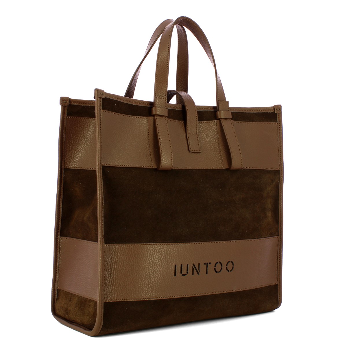Iuntoo Shopper Grande Camoscio Essenziale Fango - 2 Iuntoo Shopper Grande Camoscio Essenziale Fango - 2