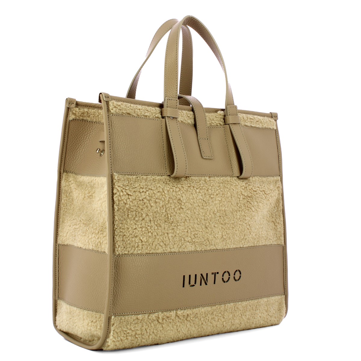 Iuntoo Shopper Grande Orsetto Essenziale Taupe Teddy Taupe - 2 Iuntoo Shopper Grande Orsetto Essenziale Taupe Teddy Taupe - 2