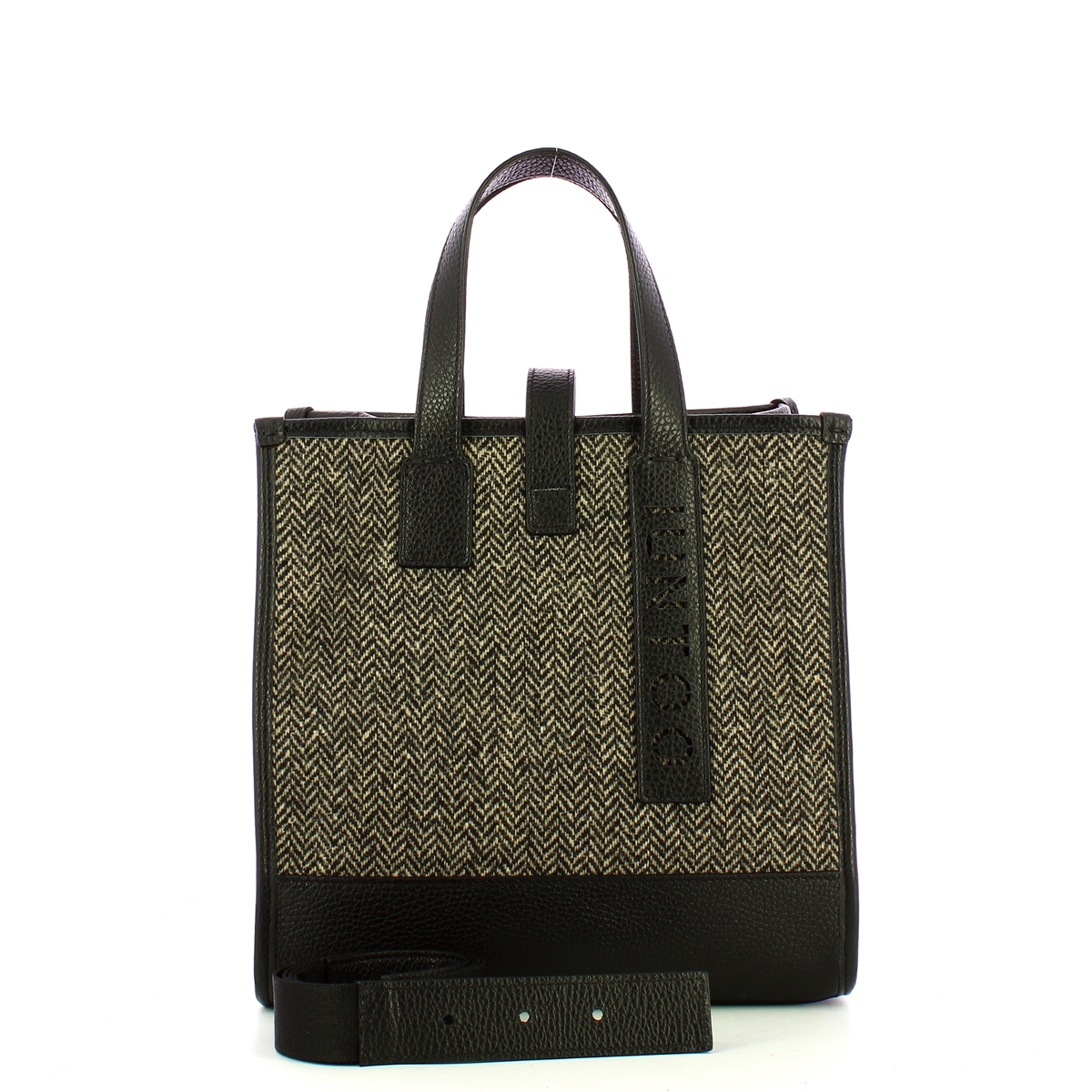 Iuntoo New Tote Piccola Nero + Spigato Nero - 4