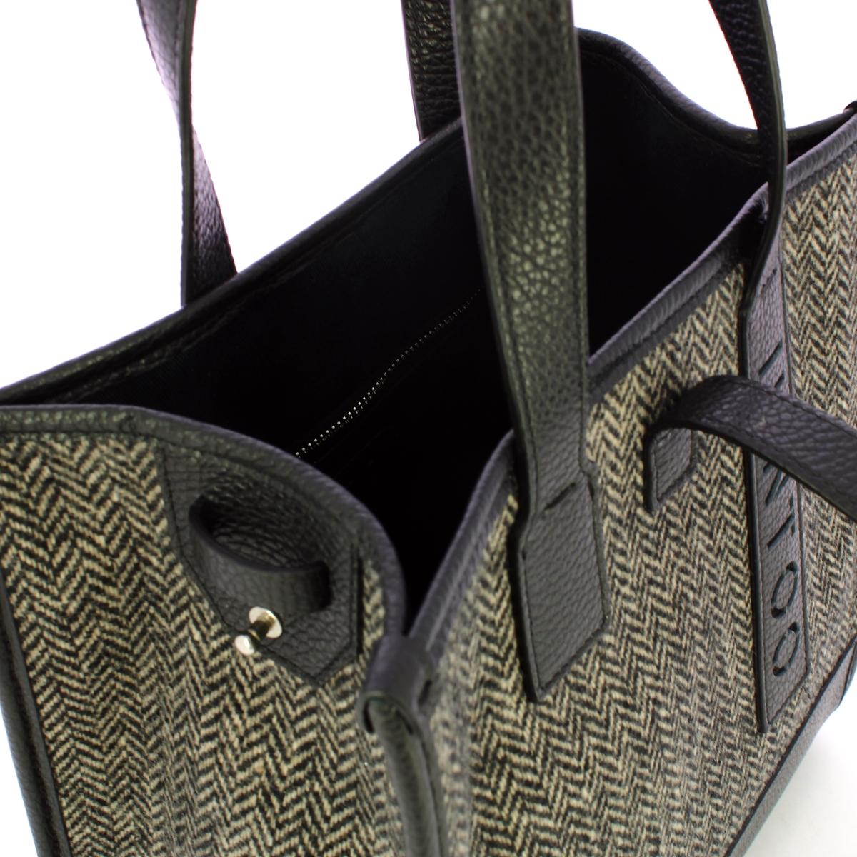 Iuntoo New Tote Piccola Nero + Spigato Nero - 5