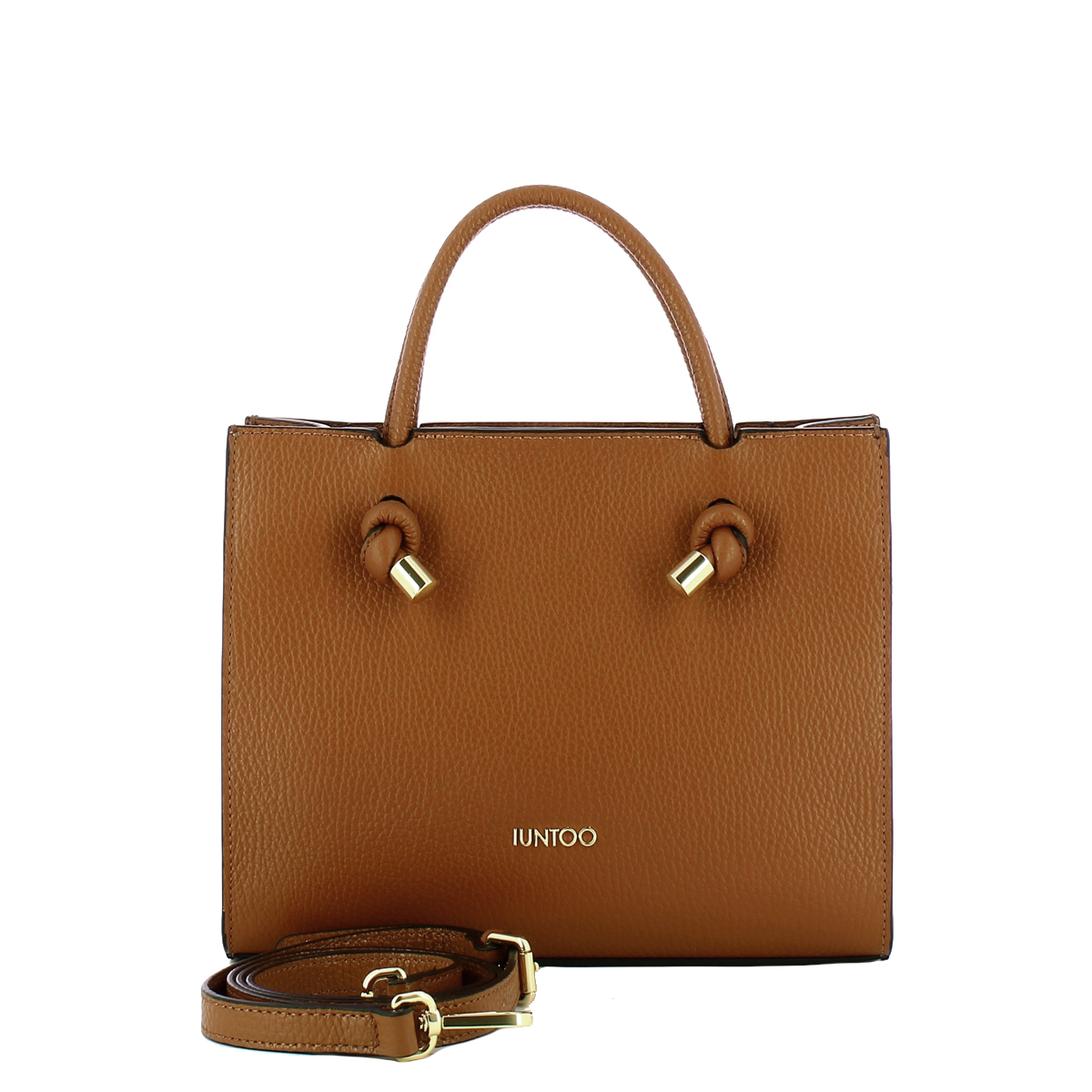 Iuntoo Borsa a mano Piccola Nodo Armonia Cuoio - 4