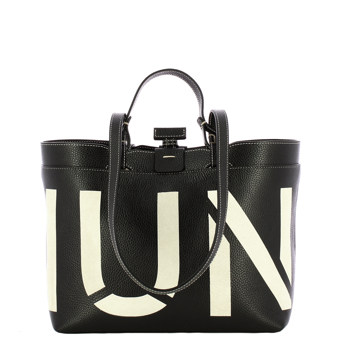 Iuntoo Shopping Sibilla Piccola Logo Nero+Panna - 1 Iuntoo Shopping Sibilla Piccola Logo Nero+Panna - 1