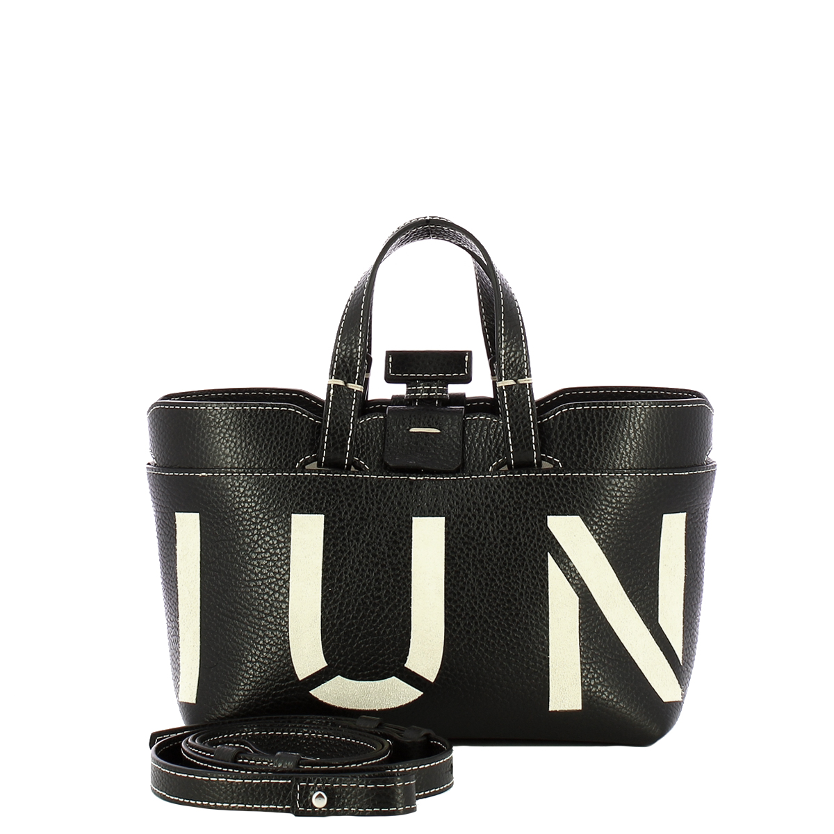 Iuntoo Shopping Sibilla Mini Logo Nero+Panna - 4